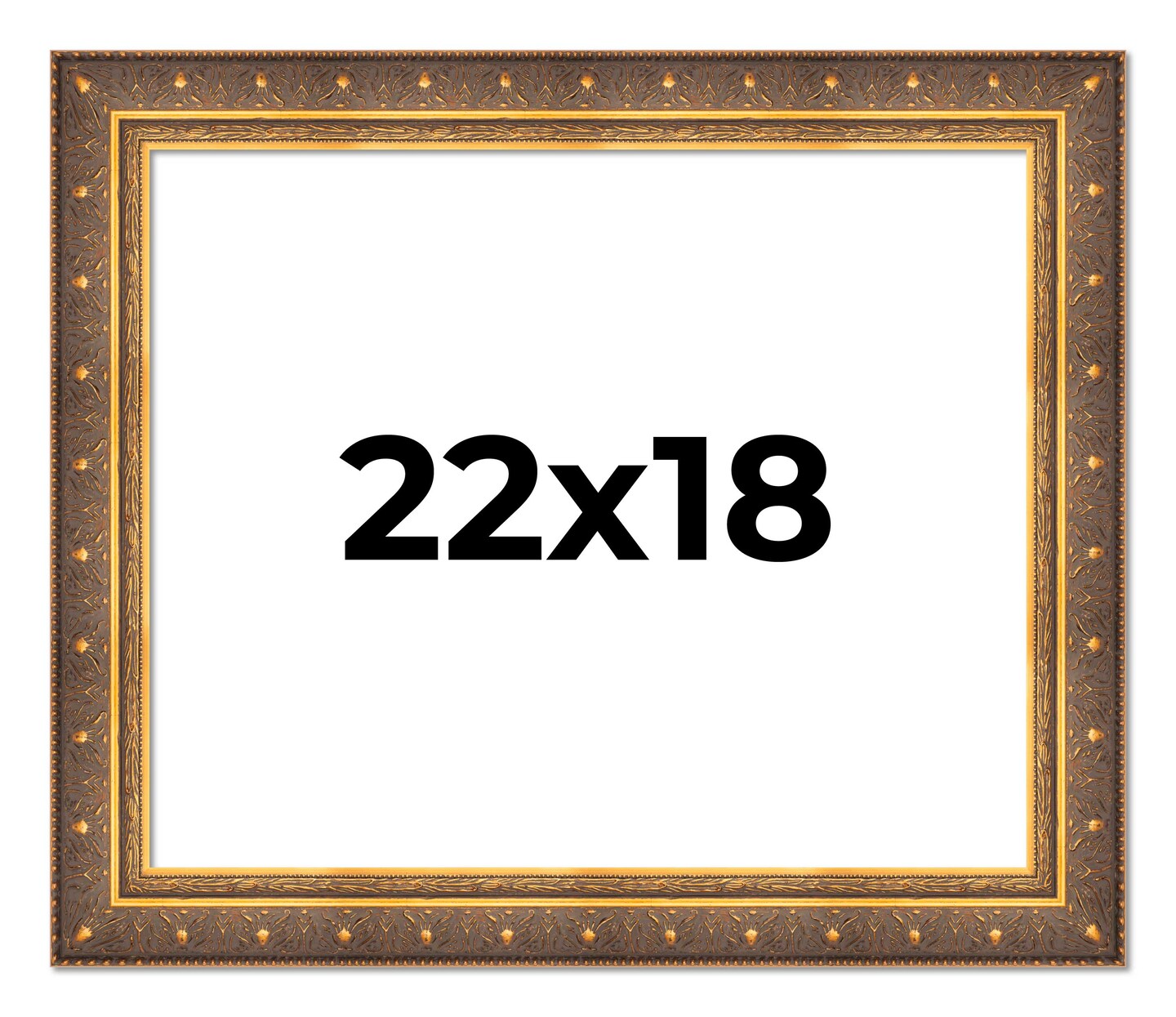 Museum Gold Picture Frame - UV Acrylic, Backing Board, Hanging Hardware Included
