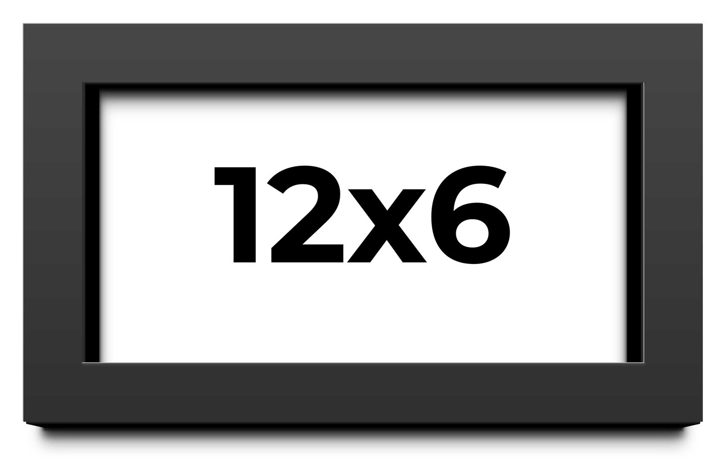 Panoramic Flat Black Picture Frame - UV Acrylic, Foam Board Backing, Hanging Hardware