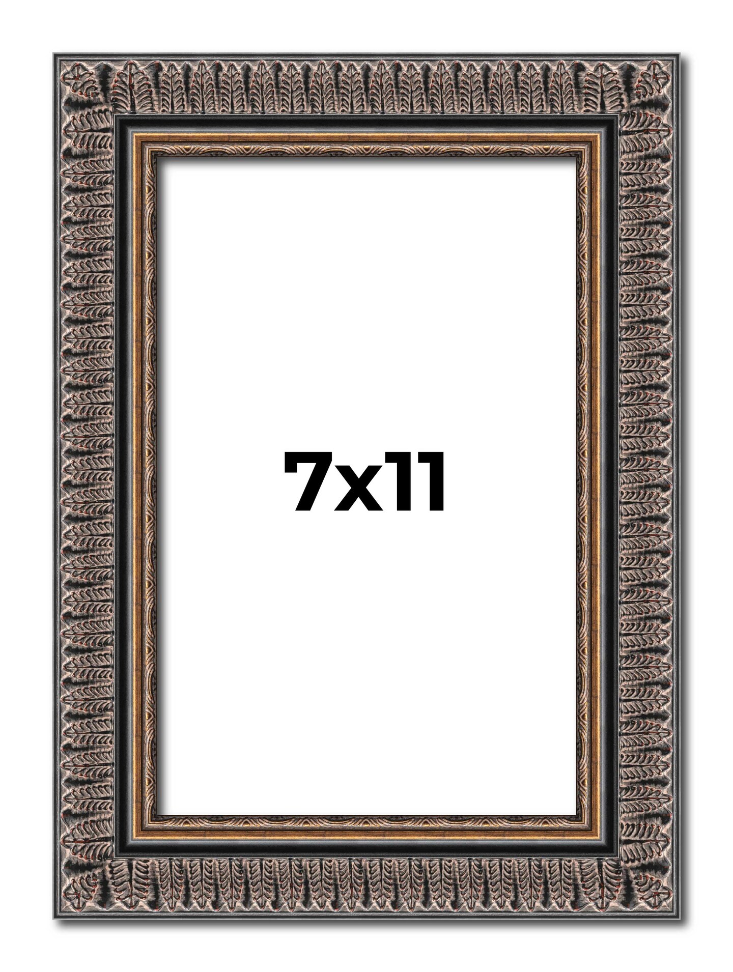 7x11 Ornate Black Picture Frame - UV Acrylic, Foam Board Backing ...