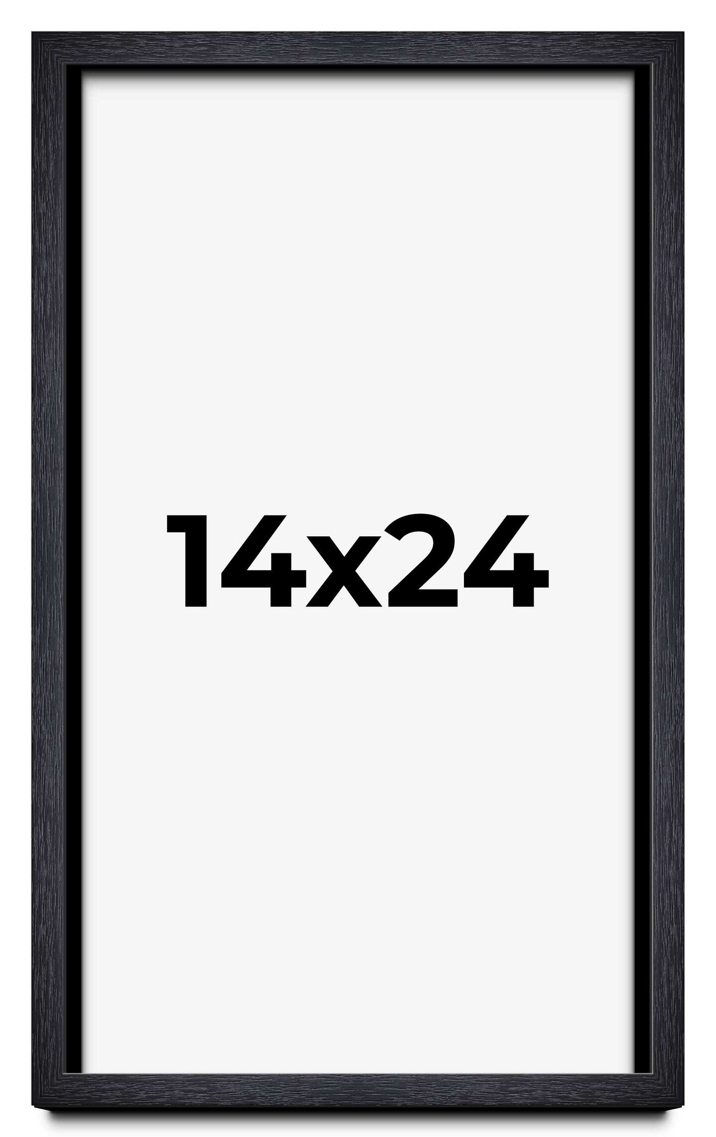 14x24 Shadow Box 1" Depth Black Picture Frame - UV Acrylic, Backing, Hanging Hardware