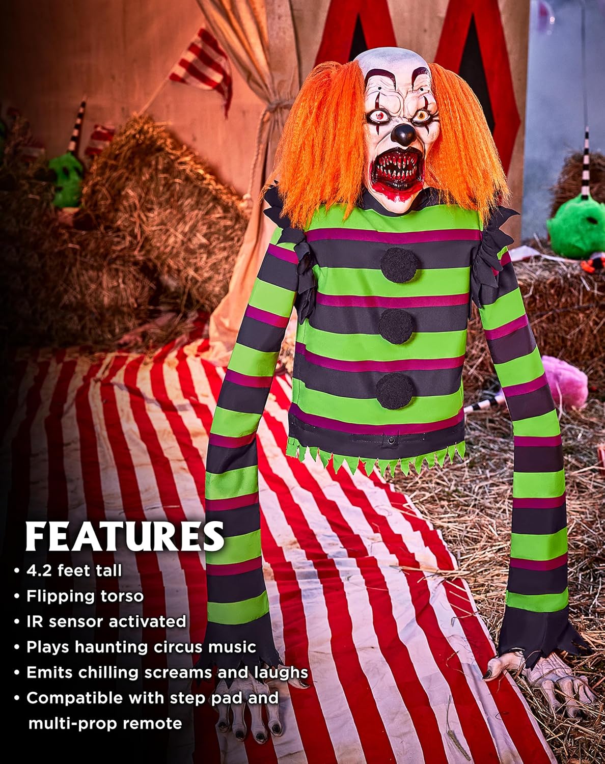 Spirit Halloween 4.2 Ft Poor George Animatronic | Decorations | Animated | Flipping Torso Motions | Plays Sounds
