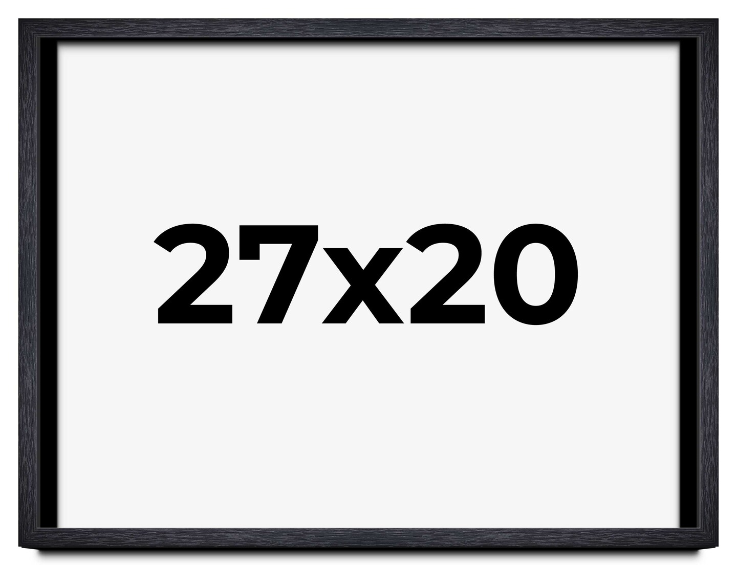27x20 Shadow Box 1" Depth Black Picture Frame - UV Acrylic, Backing, Hanging Hardware