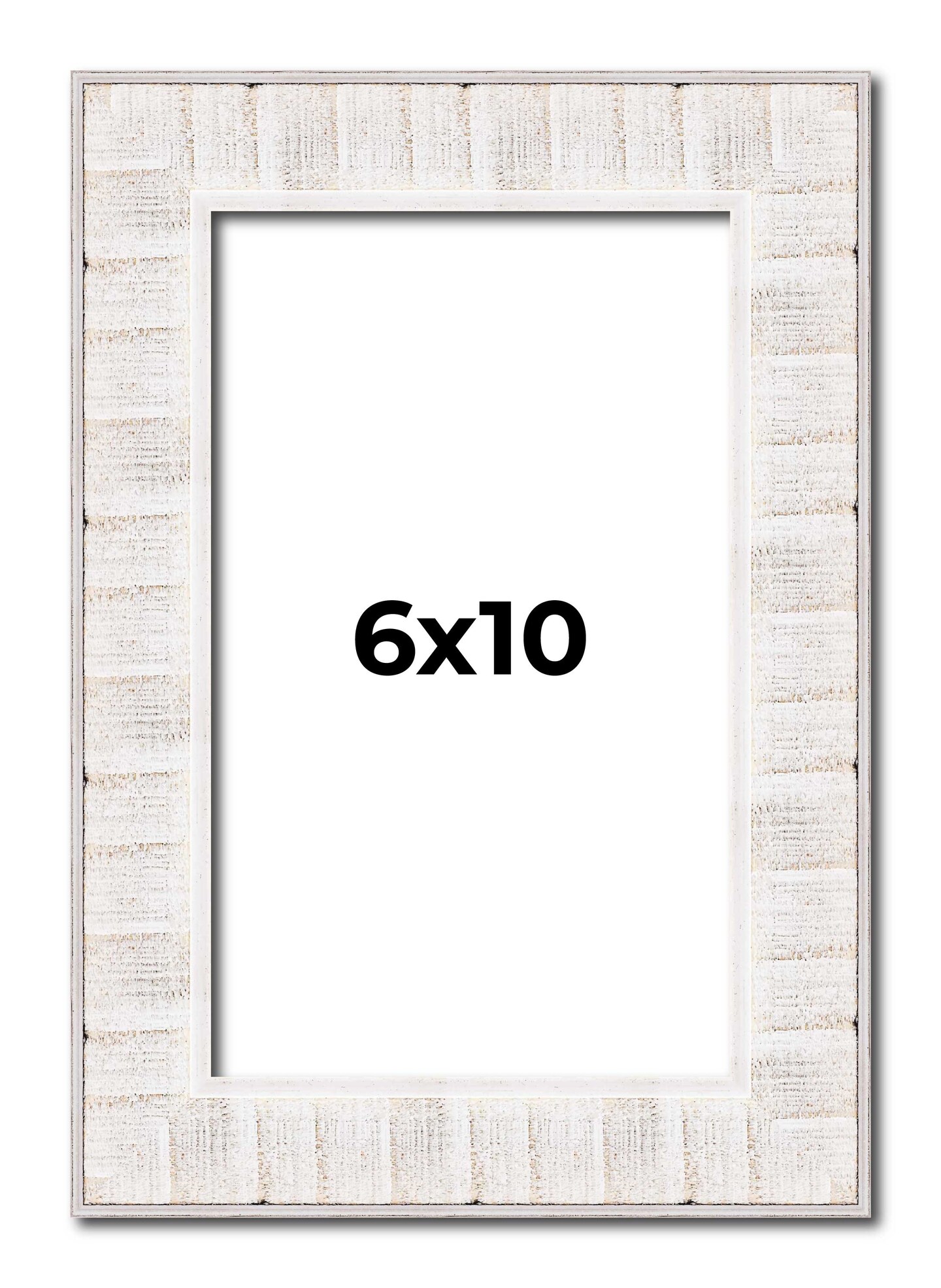 Photo Size Sculpted White Picture Frame - UV Acrylic, Foam Board Backing, Hanging Hardware