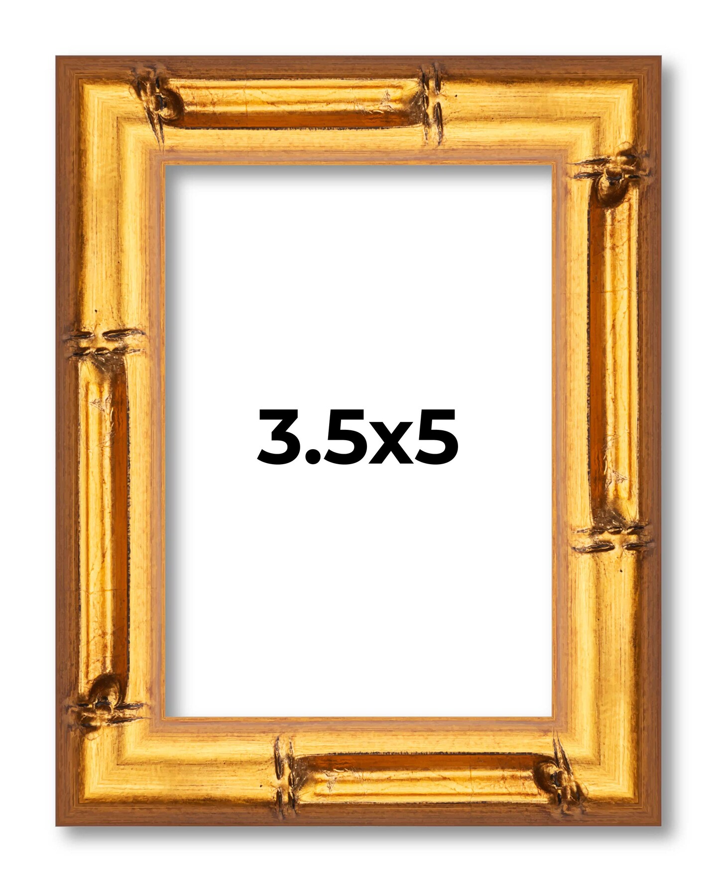 3.5x5 Thin Bamboo Picture Frame with UV-Resistant Acrylic &#x26; Acid Free Backing, Available in  2 Finishes - Gold and Brown