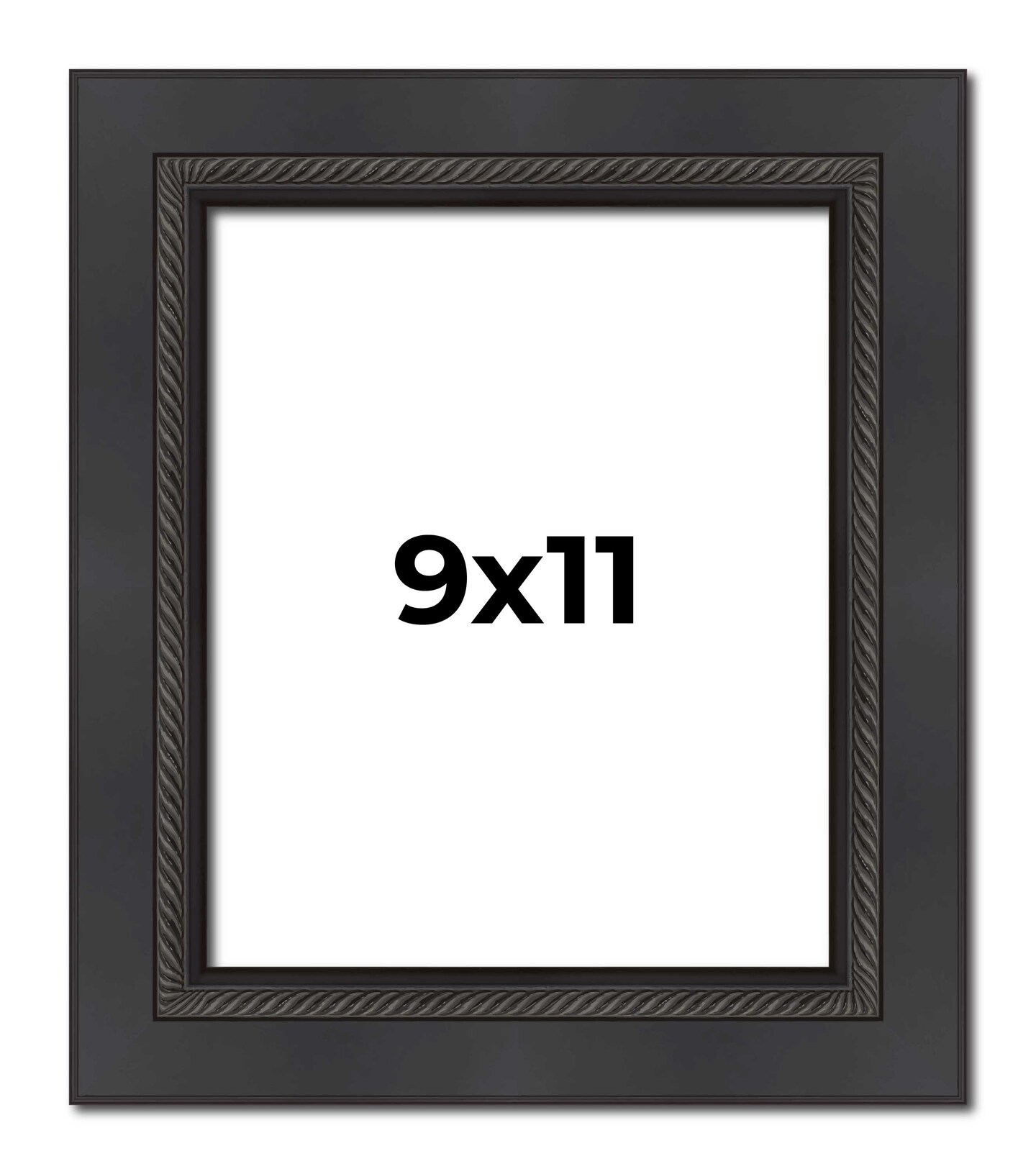 Photo Size Traditional Black Picture Frame - UV Acrylic, Foam Board Backing, Hanging Hardware