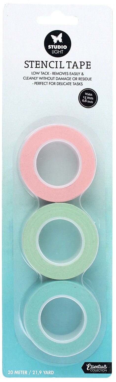 Studio Light Essential Stencil Tape15mm 3/Pkg-Nr. 01, Low Tack