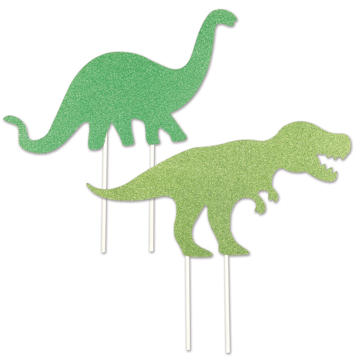 Beistle 8in. x 8&#xBD;in. and 8&#xBD;in. x 8in. Dinosaur Cake Toppers - 12 Pack