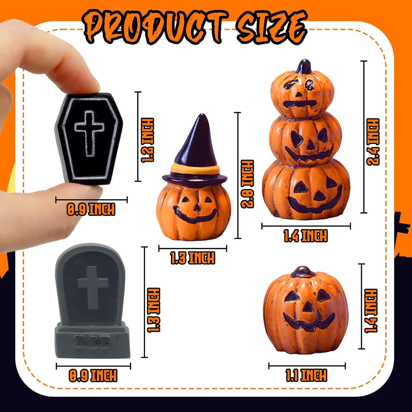 Pumpkin Tombstones Figurines Mini Pumpkins Mini Resin Pumpkin Ornaments for Thanksgiving Halloween Christmas Fairy Garden