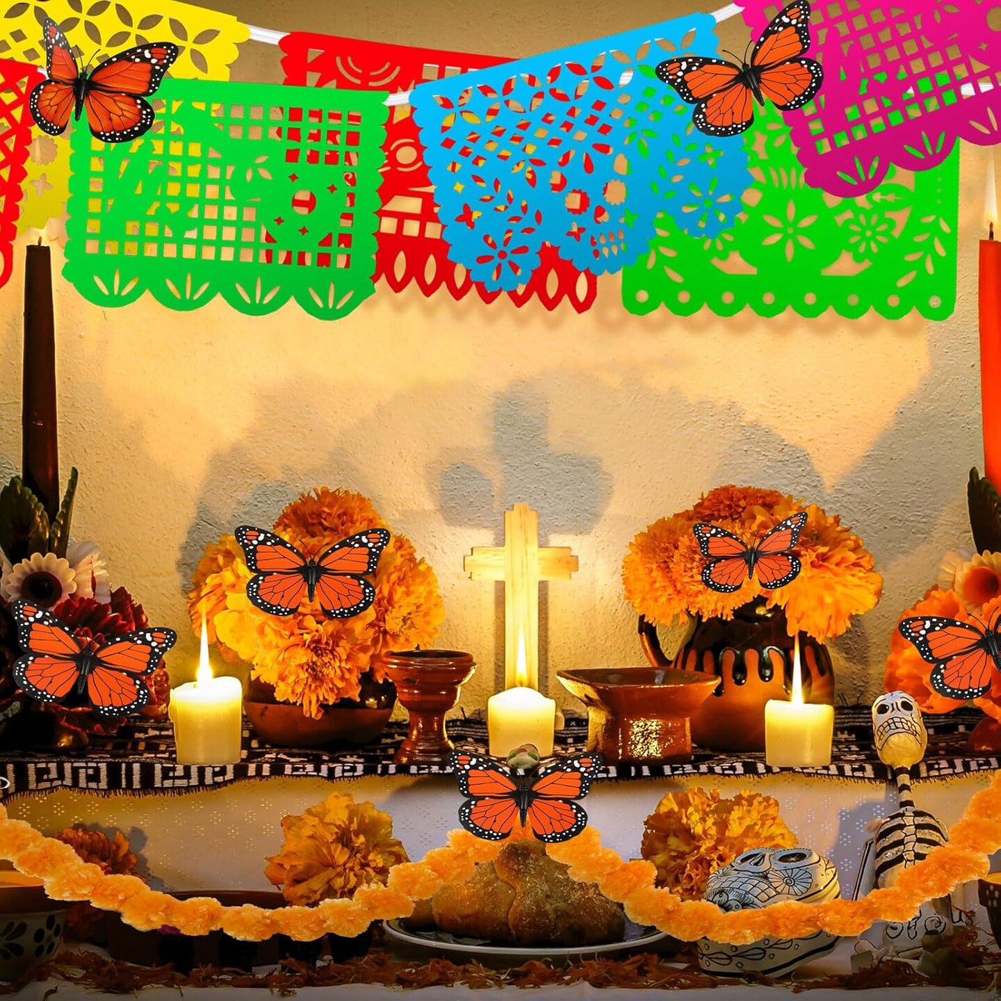 Day of The Dead Decorations Artificial Marigold Flower Garlands Mexican Party
