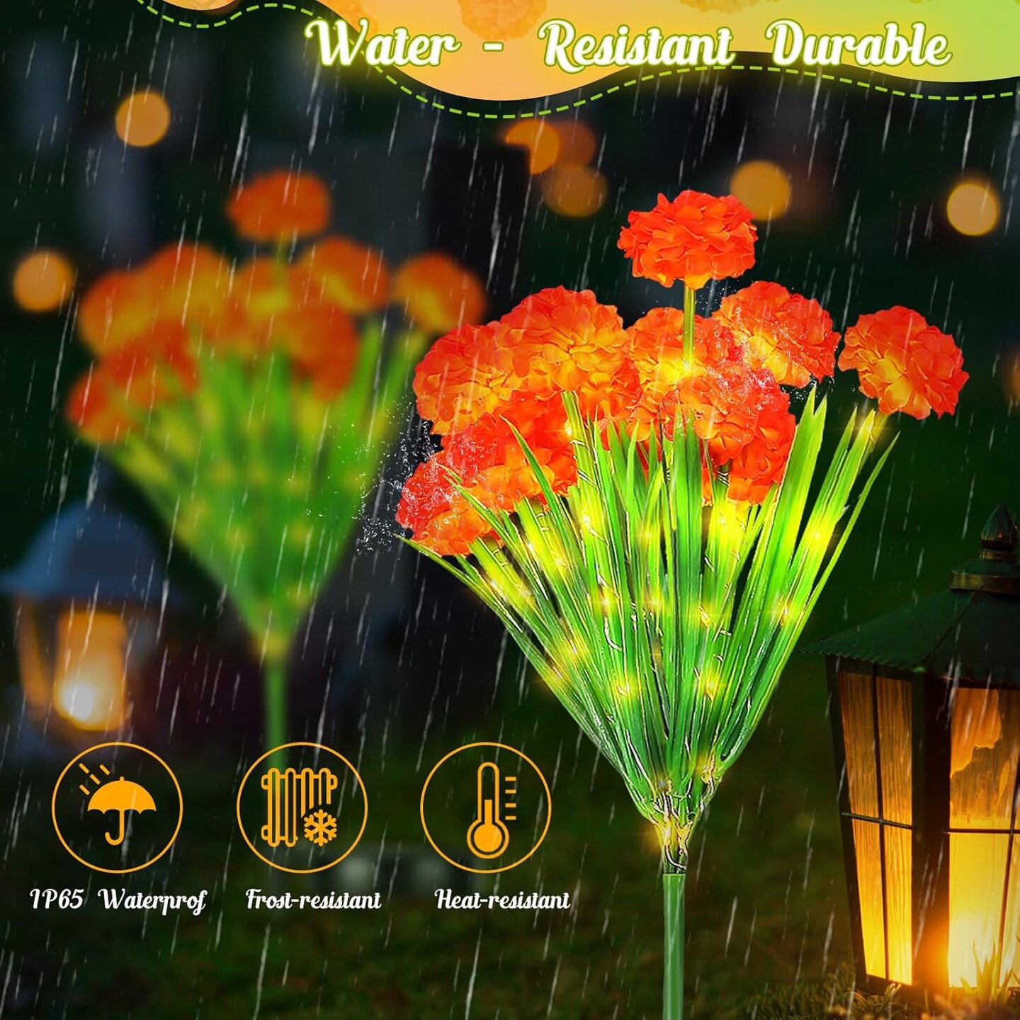 Marigold Flowers Heads Outdoor Waterproof