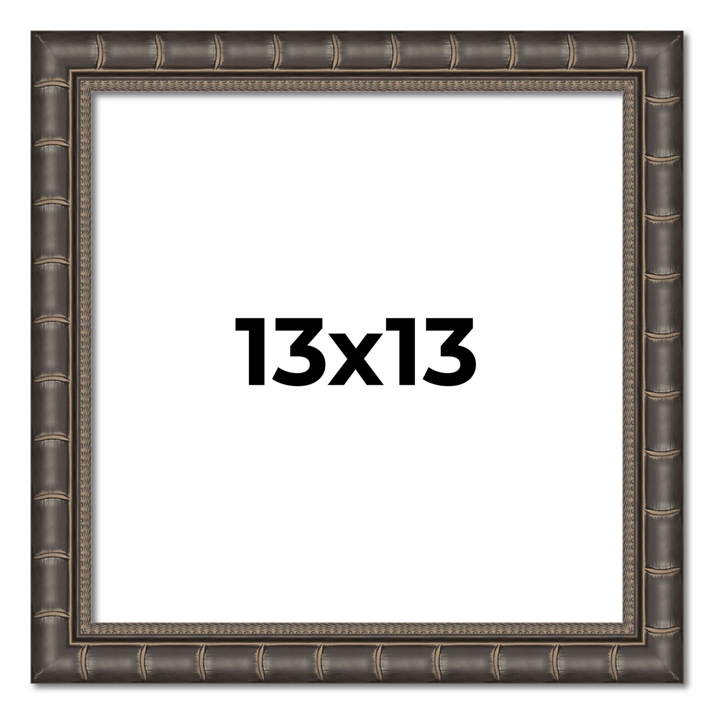 13x13 Modern Bamboo Picture Frame with UV-Resistant Acrylic & Acid Free Backing, Available in 5 Finishes - Gold, Silver, Brown, Black, and Natural