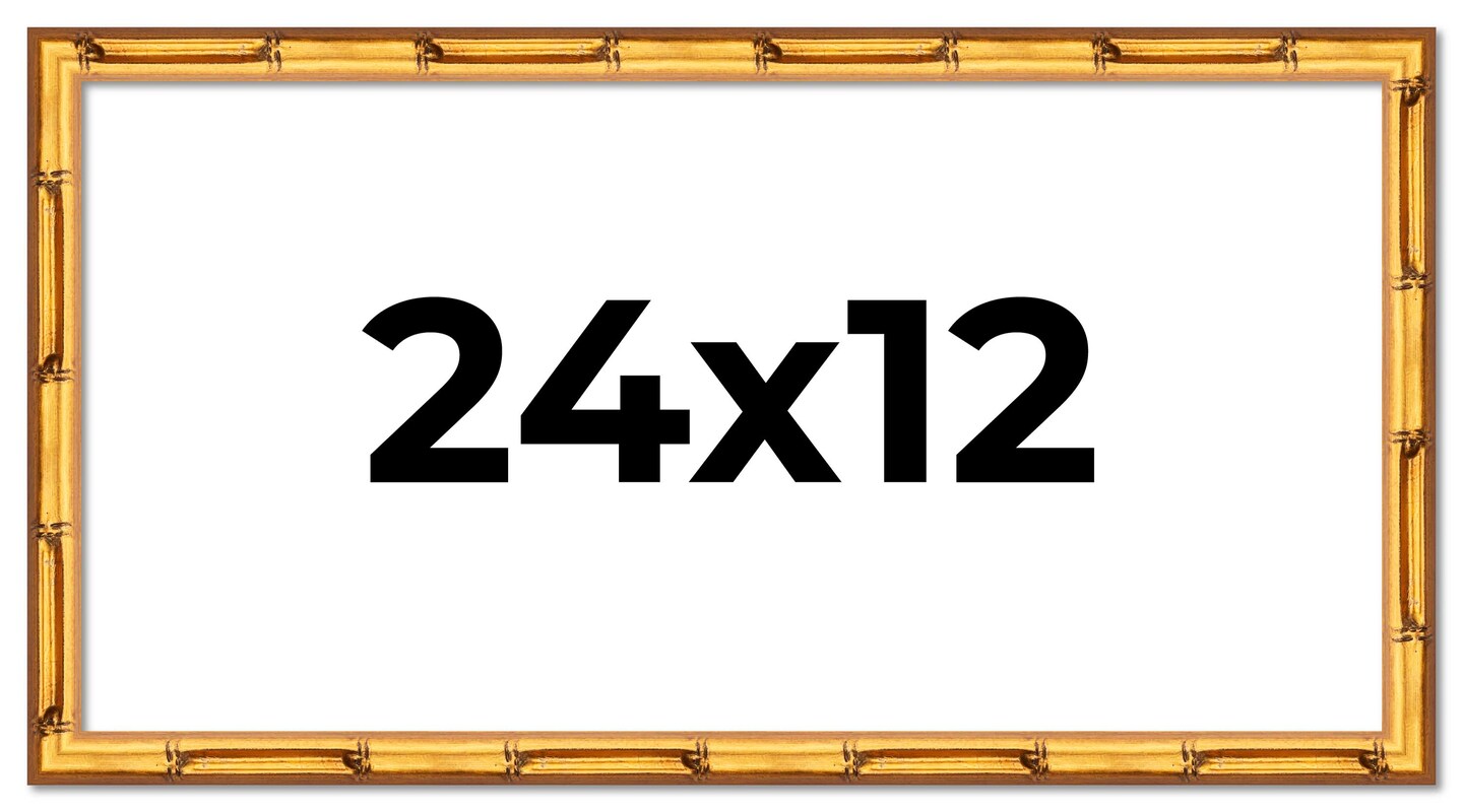 24x12 Thin Bamboo Picture Frame with UV-Resistant Acrylic &#x26; Acid Free Backing, Available in  2 Finishes - Gold and Brown