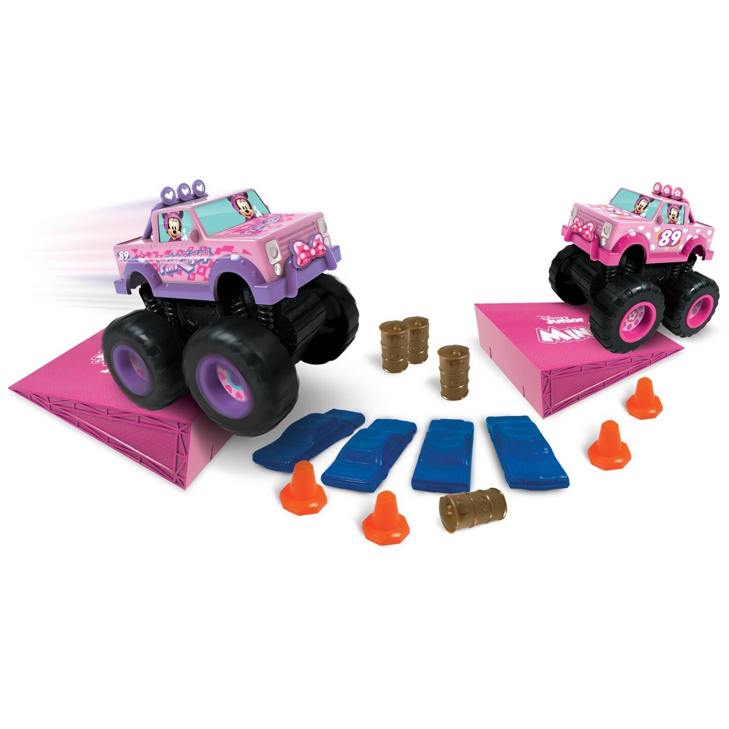 Minnie 18 Piece Off Road Monster Truck Playset Friction Powered Vehicles 2 Switchable Vehicles Plus Accessories Children Ages 3 Years and Up Michaels