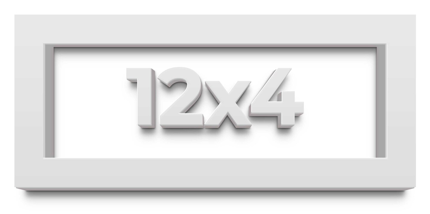 Panoramic Minimalist Shadow Box White Picture Frame - UV Acrylic, Backing, Hanging Hardware