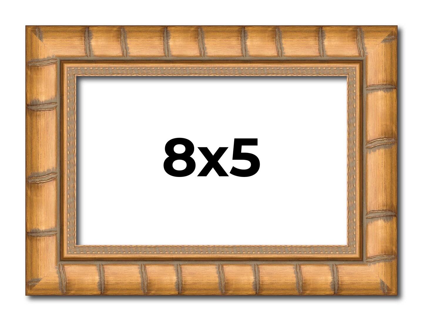 8x5 Modern Bamboo Picture Frame with UV-Resistant Acrylic & Acid Free Backing, Available in 5 Finishes - Gold, Silver, Brown, Black, and Natural
