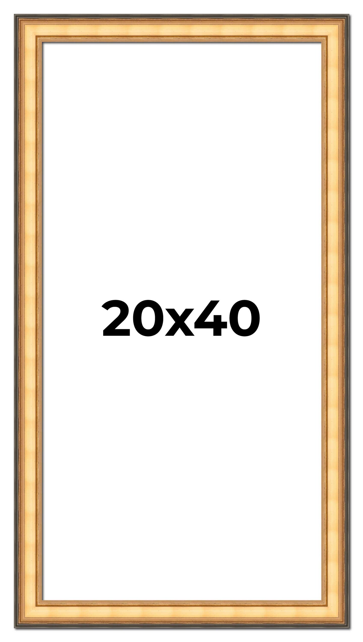 Panoramic Traditional Gold Picture Frame - UV Acrylic, Foam Board Backing, Hanging Hardware