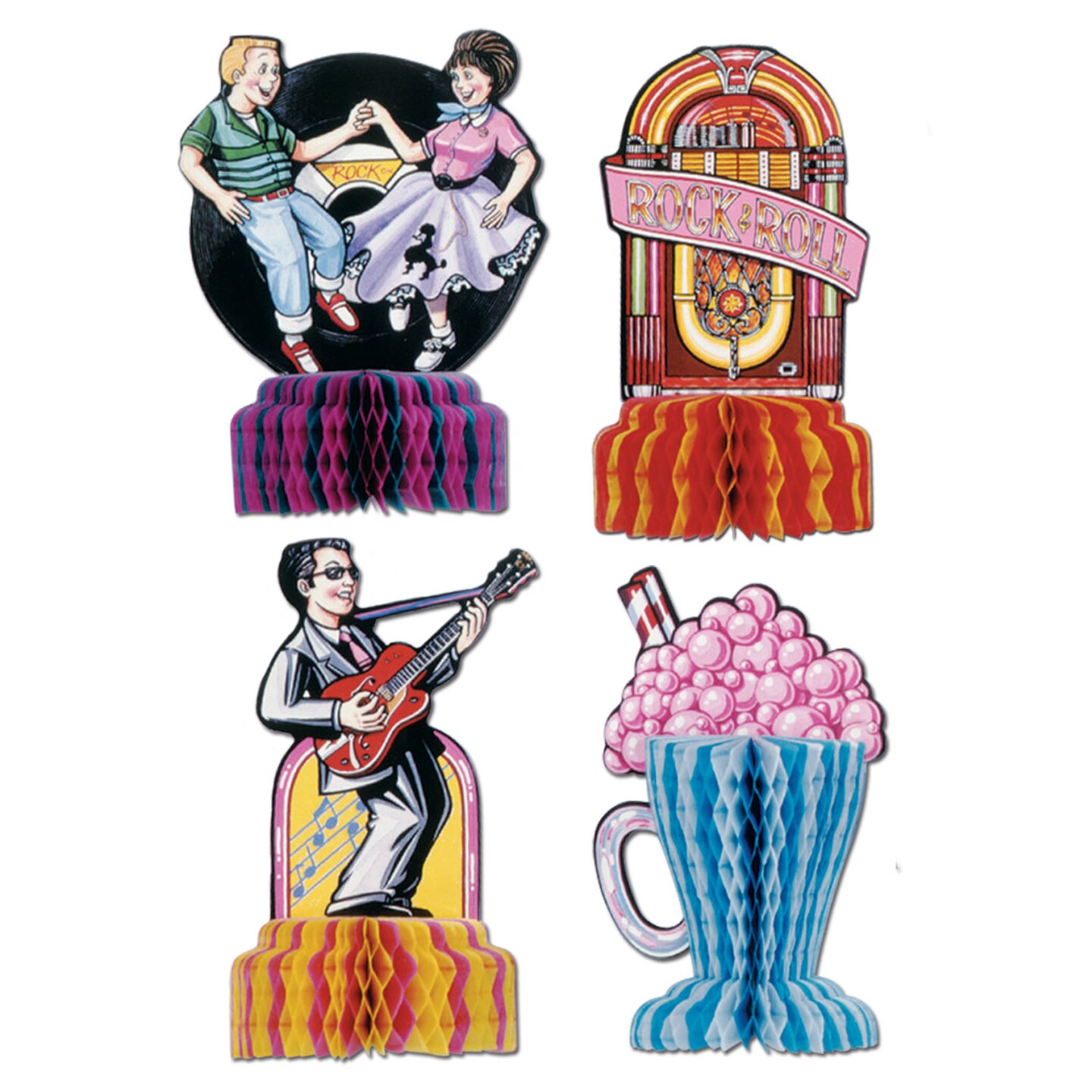 Beistle 5in. 50s Mini Centerpieces - 12 Pack