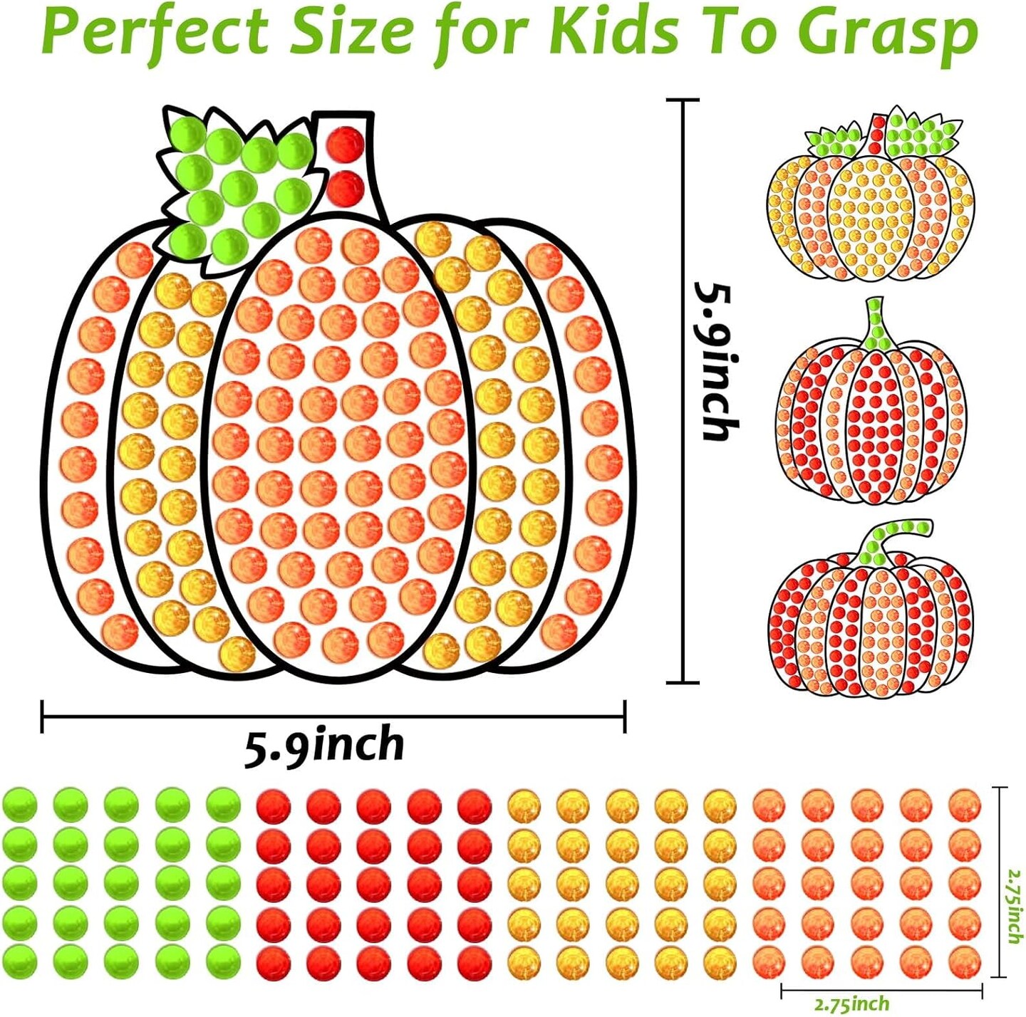 6 Pcs Fall Craft DIY Diamond Suncatcher Pumpkin Shape Art Crafts Suncatcher Kits for Kids, Fall Catcher Diamond Painting Kits for Kids Girls Boys
