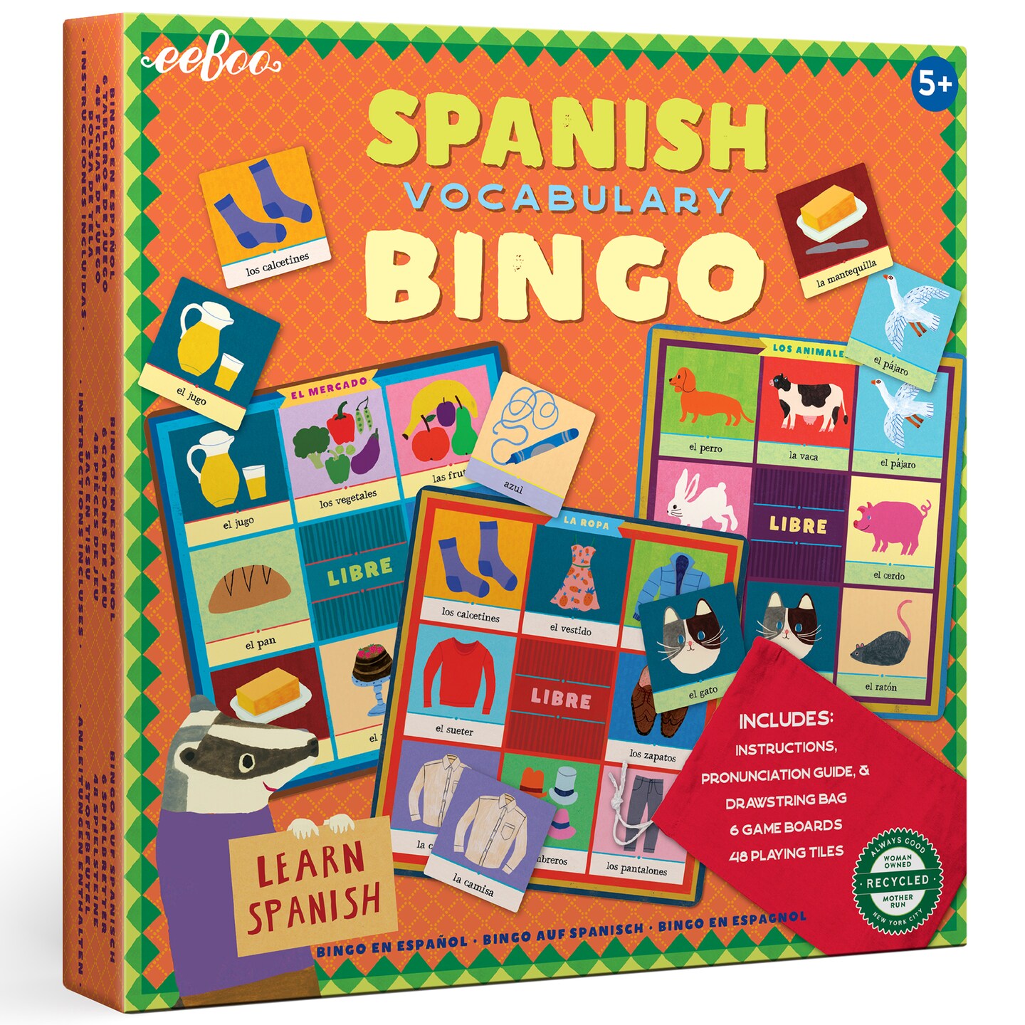 eeBoo Spanish Bingo Vocabulary Game