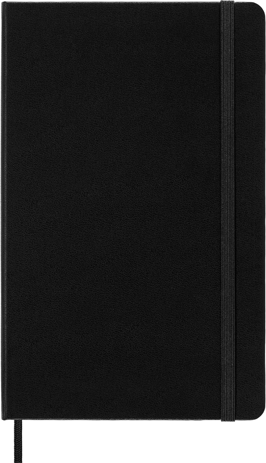 Classic Notebook, Hard Cover, Large (5&#x22; X 8.25&#x22;) Dotted, Black, 240 Pages