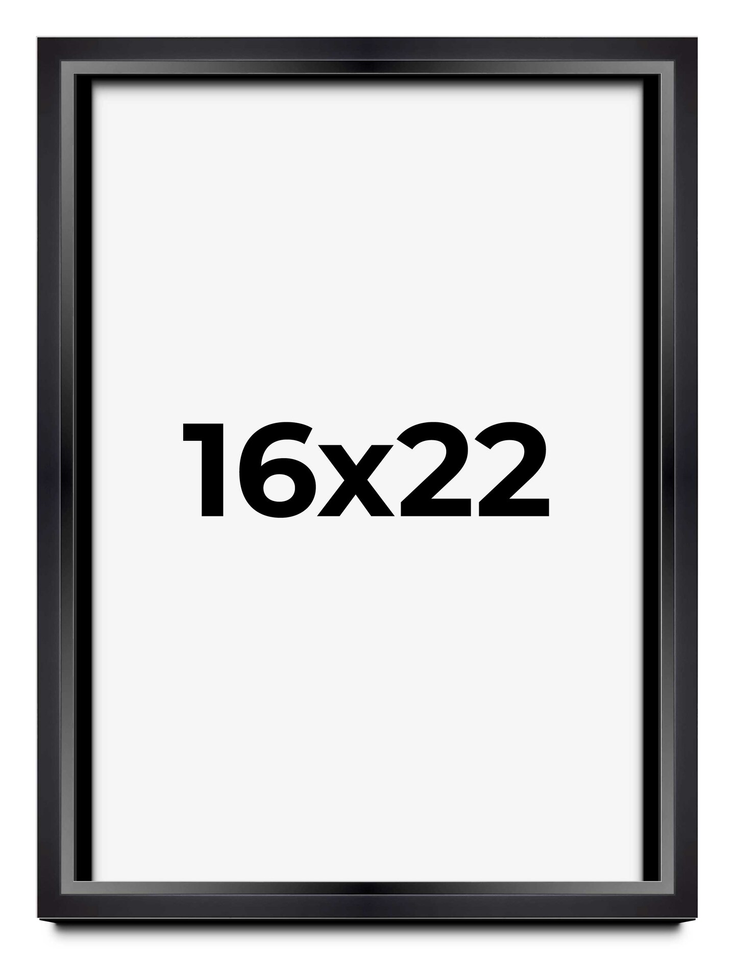 16x22 Minimalist Shadow Box Black Picture Frame - UV Acrylic, Backing, Hanging Hardware