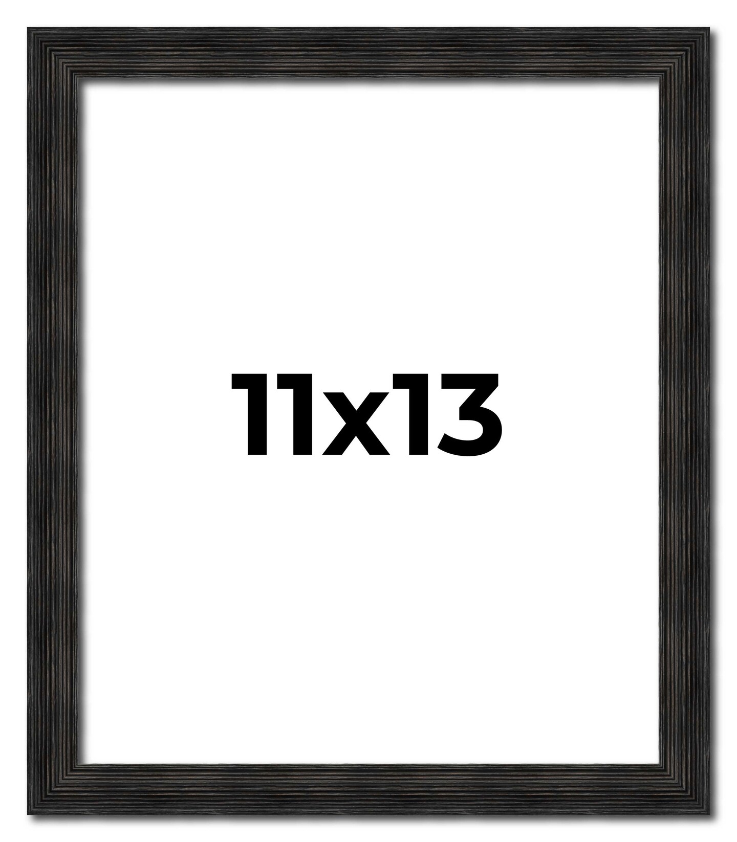 11x13 Thin Barnwood Picture Frame with UV-Resistant Acrylic & Acid Free Backing, Available in 2 Paint Finishes - Grey and Black
