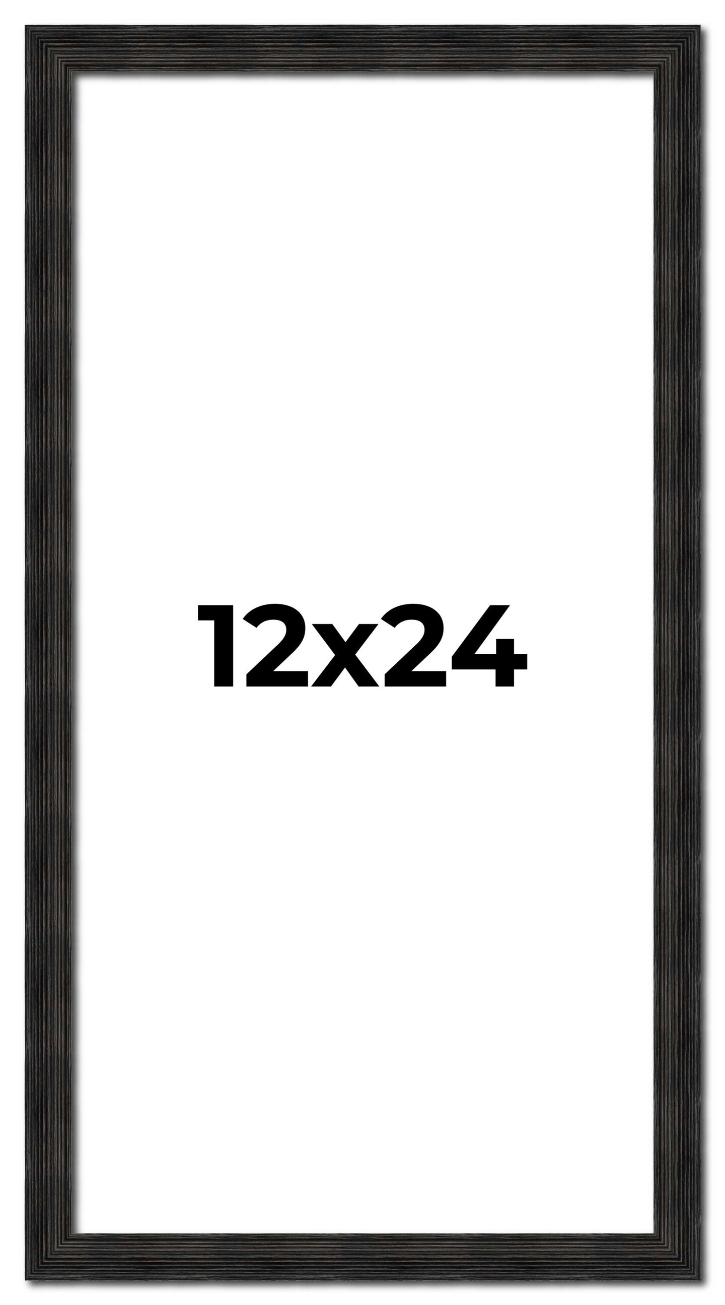 12x24 Thin Barnwood Picture Frame with UV-Resistant Acrylic & Acid Free Backing, Available in 2 Paint Finishes - Grey and Black