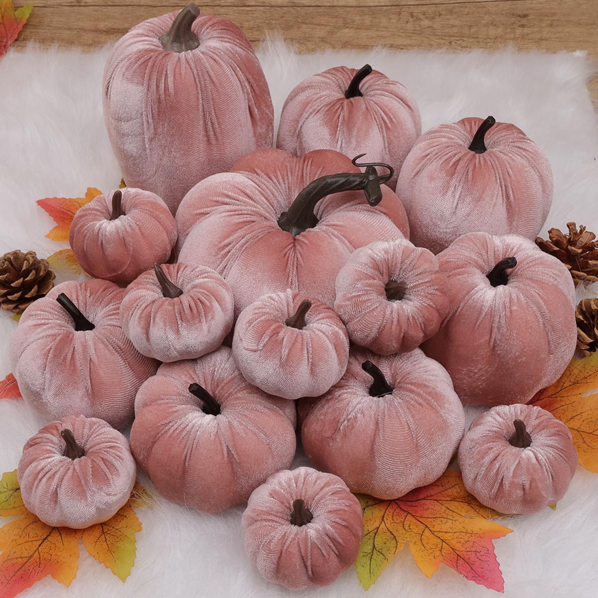 16Pcs Pink Fake Foam Pumpkins Decorating