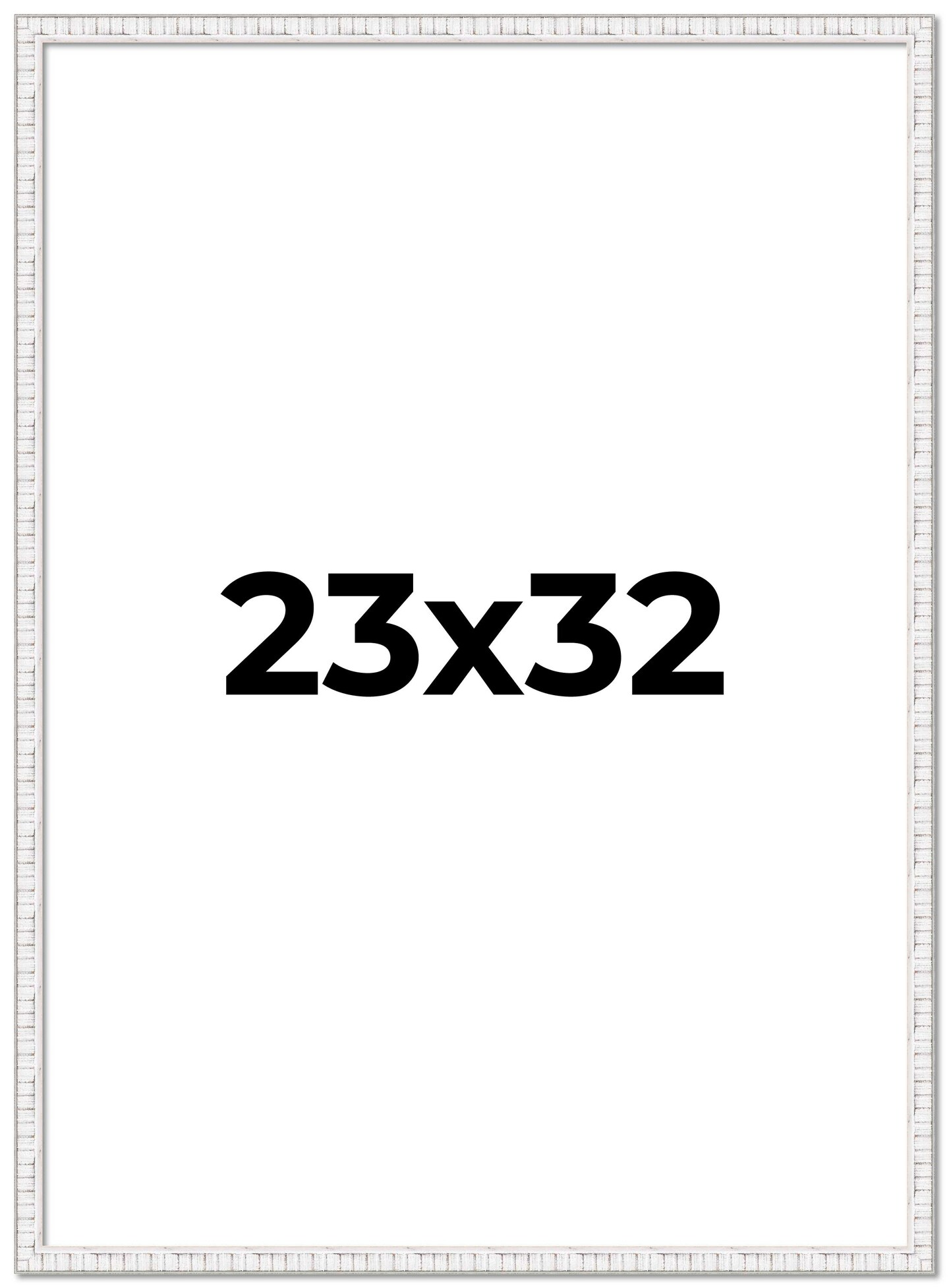 Photo Size Textured White Picture Frame - UV Acrylic, Foam Board Backing, Hanging Hardware