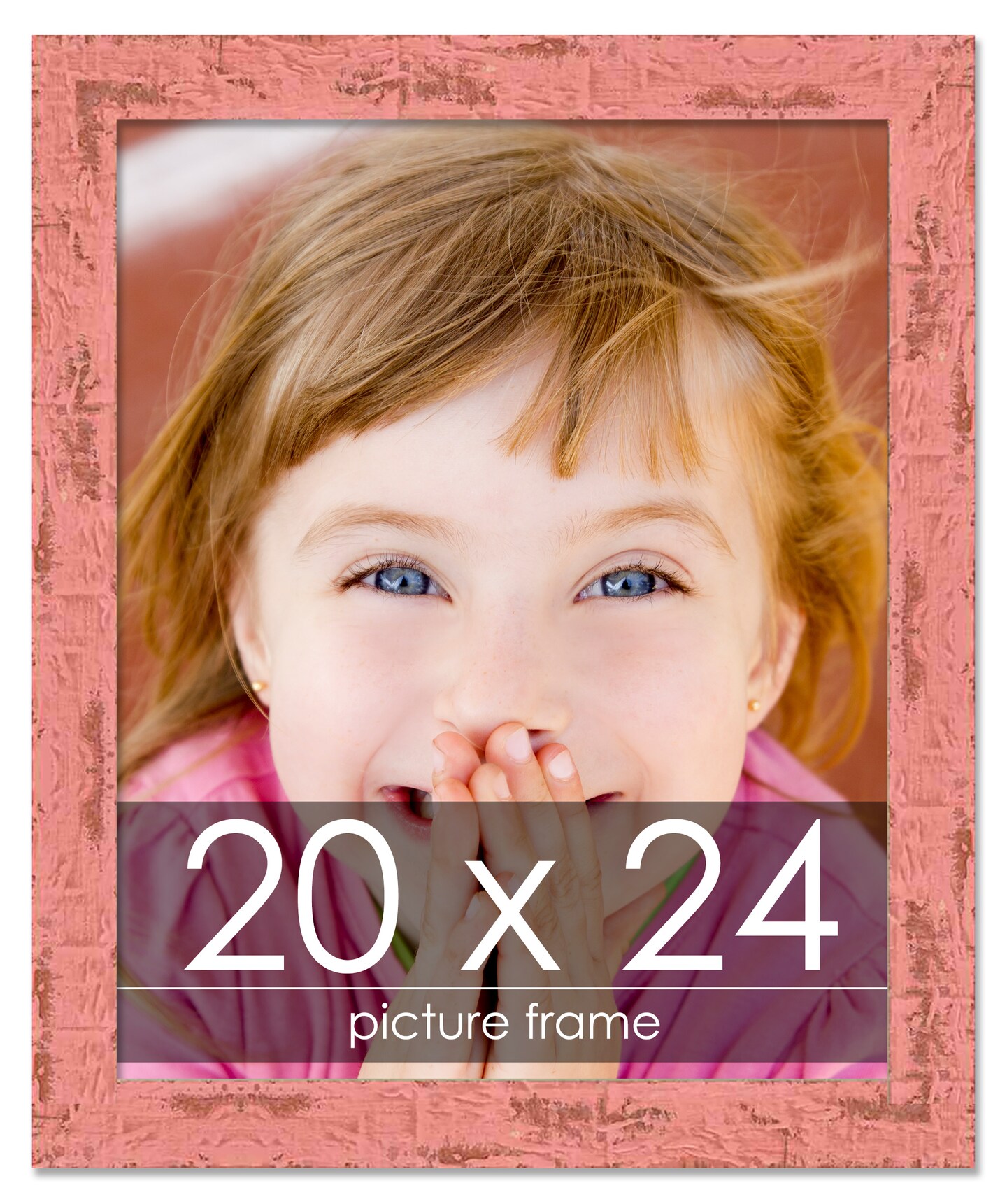 Shabby Chic Pink Picture Frame - UV Acrylic, Foam Board Backing, Hanging Hardware