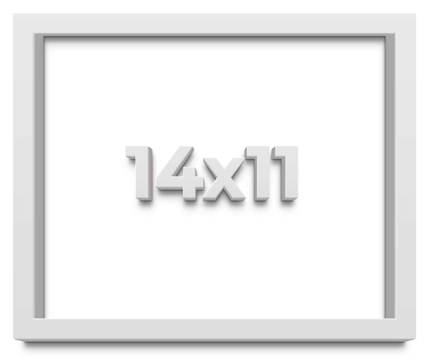 Photo Size Shadow Box 1.5" Depth White Picture Frame - UV Acrylic, Backing, Hanging Hardware