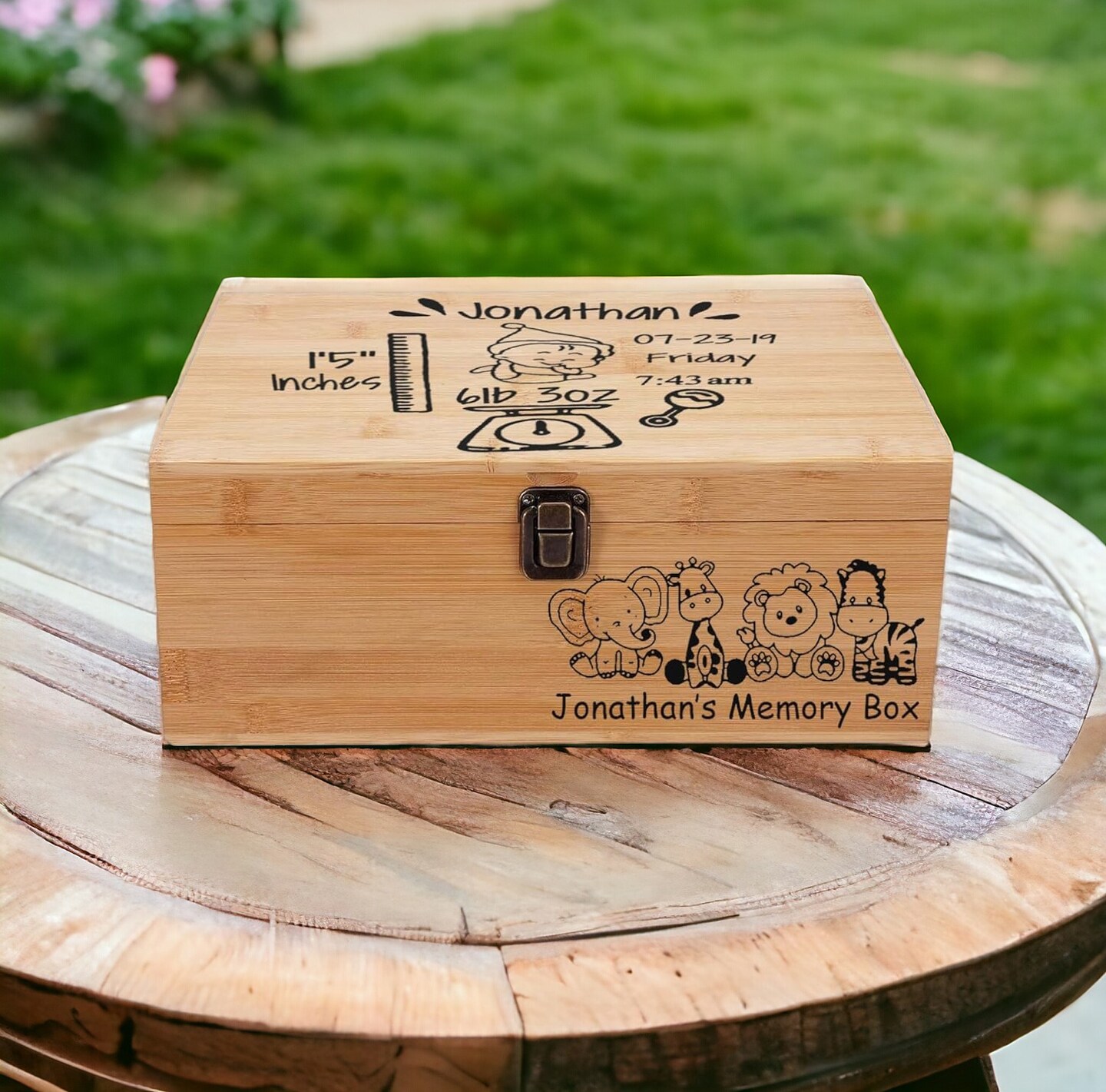 Personalized wooden box, Baby keepsake deals box with custom quote, Custom engraved memory box, Birthday gift box