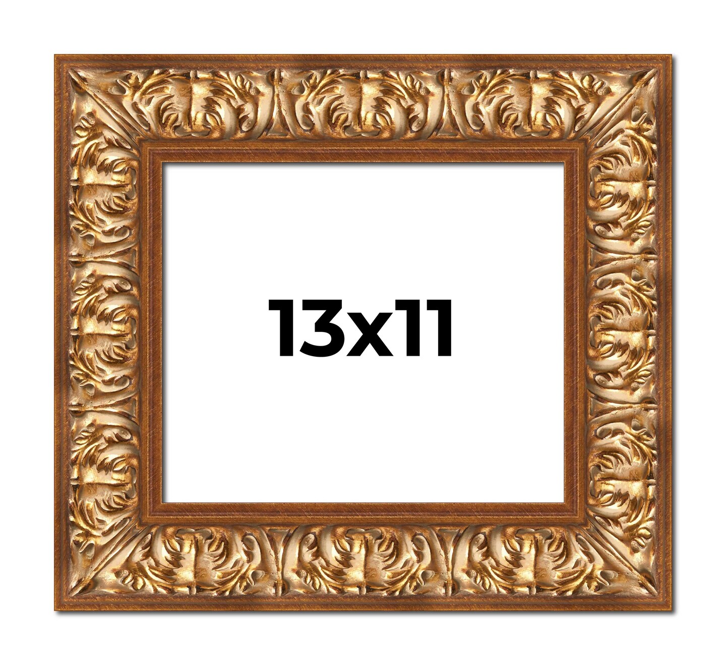 Photo Size Modern Shadow Box 1" Depth Gold Frame - UV Acrylic, Backing, Hanging Hardware