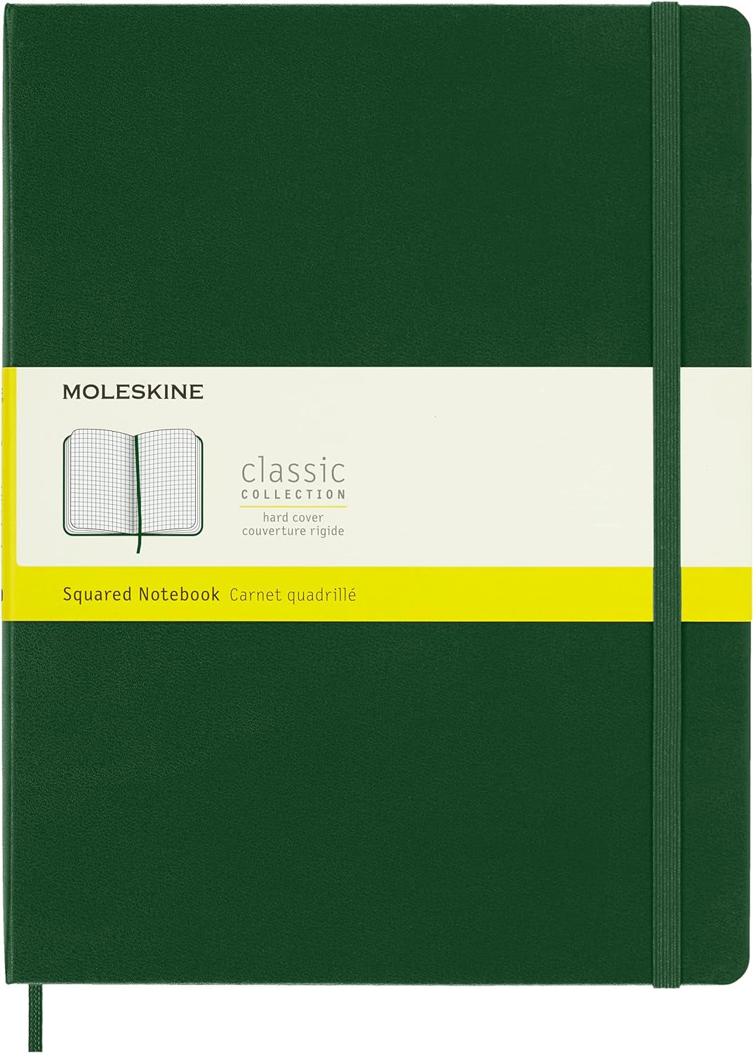 Classic Notebook, Hard Cover, XL (7.5&#x22; X 9.5&#x22;) Squared/Grid, Myrtle Green, 192 Pages