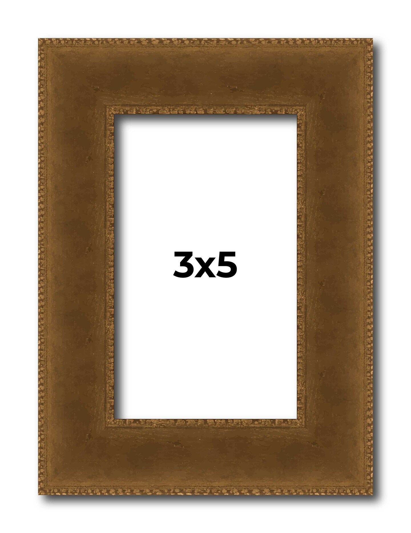 Photo Size Flat Gold Picture Frame - UV Acrylic, Foam Board Backing, Hanging Hardware