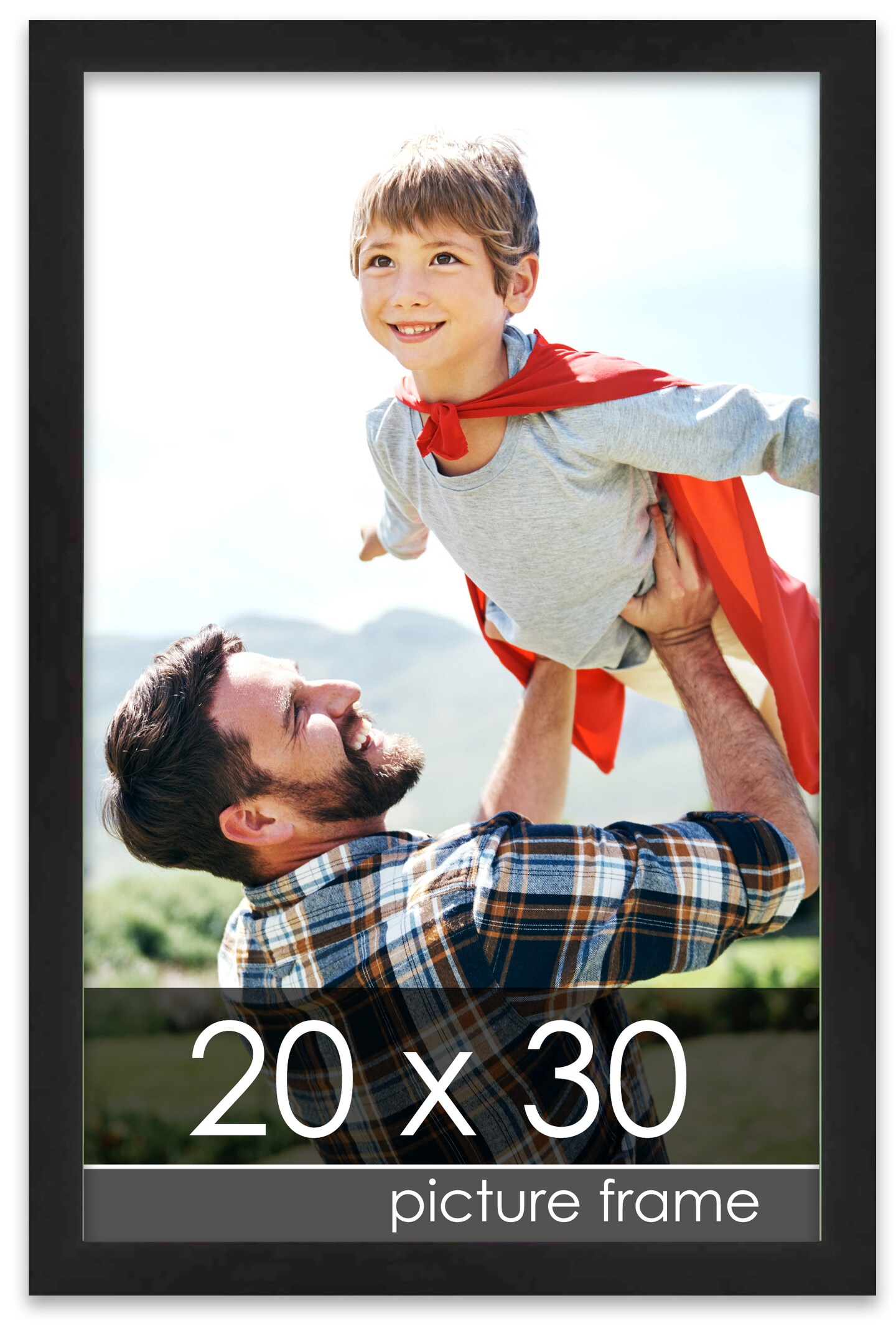 Decor Black Picture Frame - UV Acrylic, Foam Board Backing, Hanging Hardware