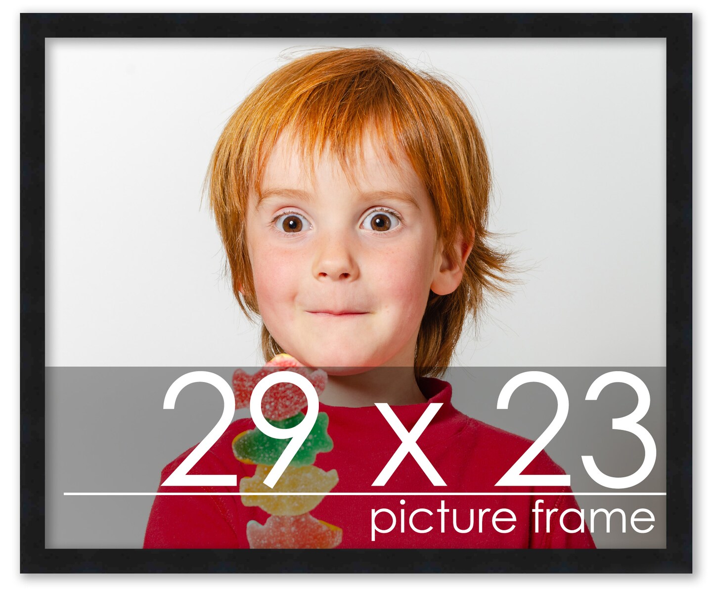 29x23 Solid Wood Picture Frame with UV-Resistant Acrylic & Acid-Free Backing, Available in 6 Finishes: Matte Black, Matte White, Metallic Bronze, Silver, Natural Wood Grain & Mahogany