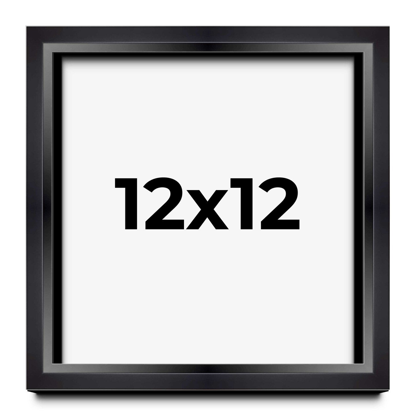 Square Minimalist Shadow Box Black Picture Frame - UV Acrylic, Backing, Hanging Hardware
