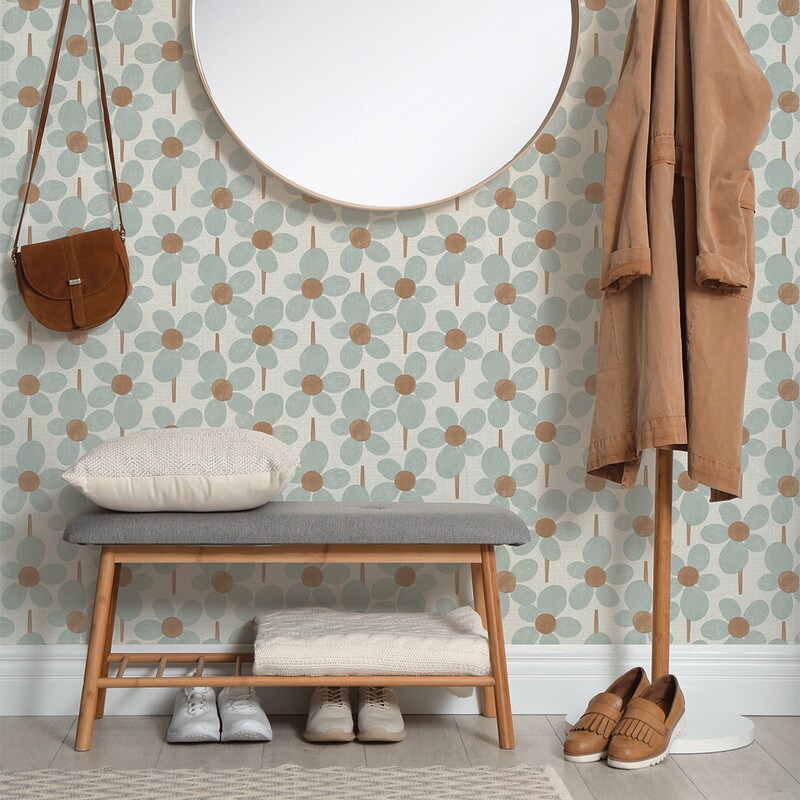 Tempaper Flower Power by Novogratz Peel and Stick Wallpaper Powder Blue