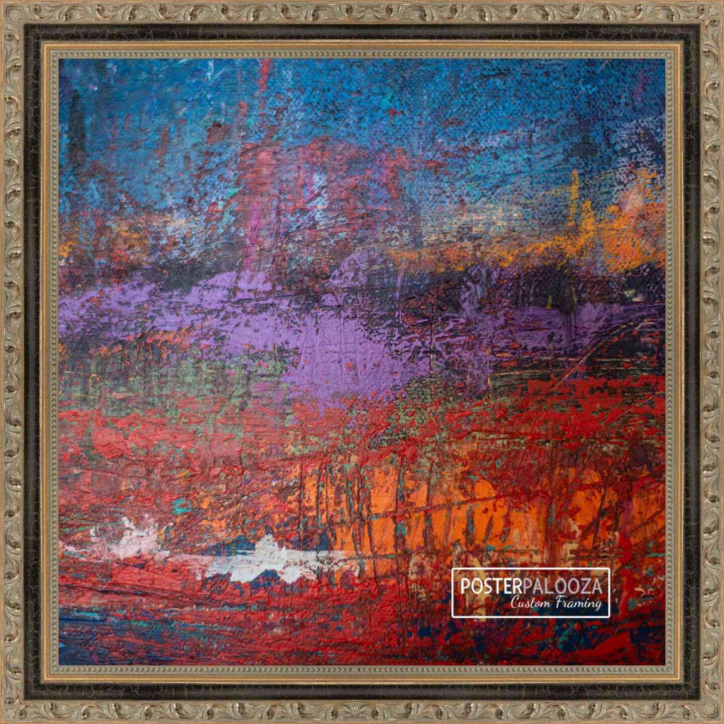 Square Classic Gold Picture Frame - UV Acrylic, Foam Board Backing, Hanging Hardware