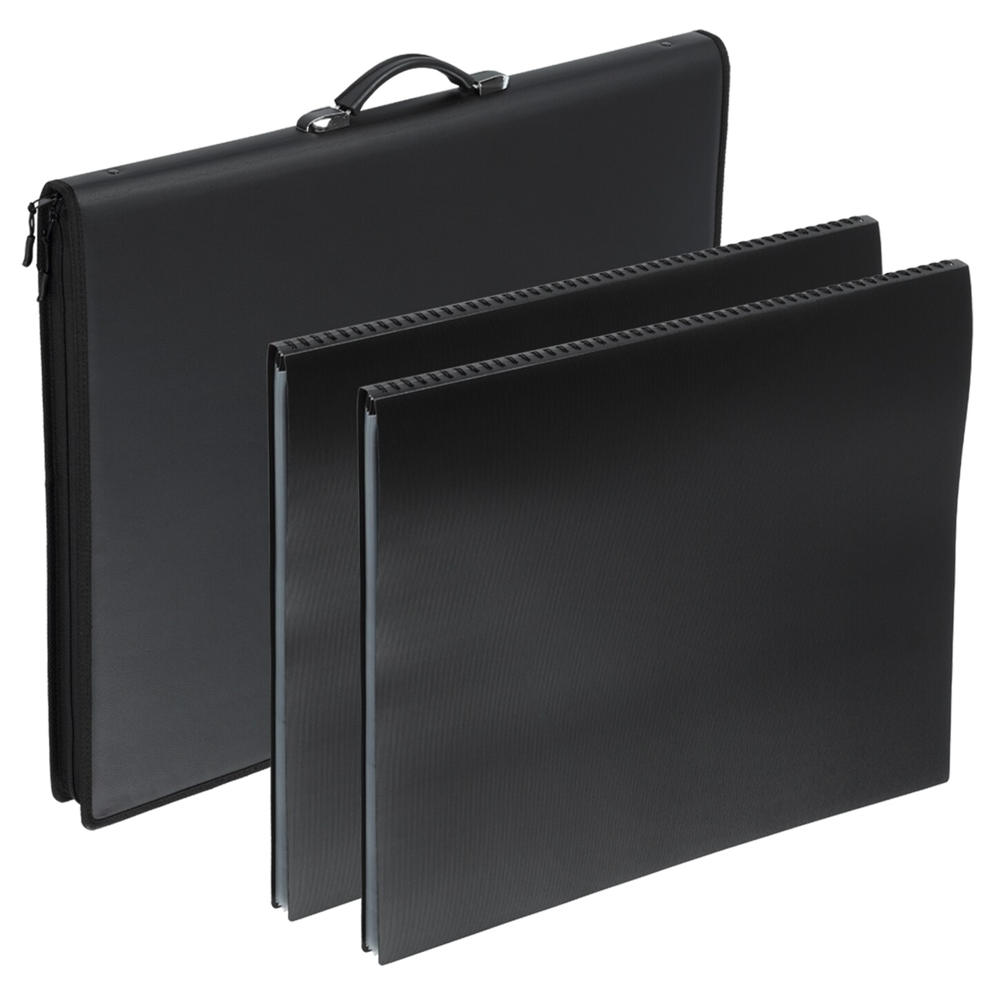 Picturesque Pro Presentation Case and Refill Books- Professional Art Portfolio Folder for Artwork - Zippered Case Archival Storage Solution - Removable Spiral-Bound Refill Books of 20 Clear Sleeves