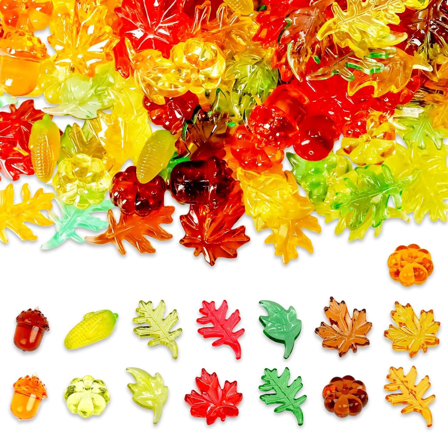 Mini Pumpkins Acorns Maple Leaves Corn Acrylic Fall Decorations, Mini Pumpkins Harvest Festival Decor, Fall Vase Filler for Thanksgiving Autumn Decor]