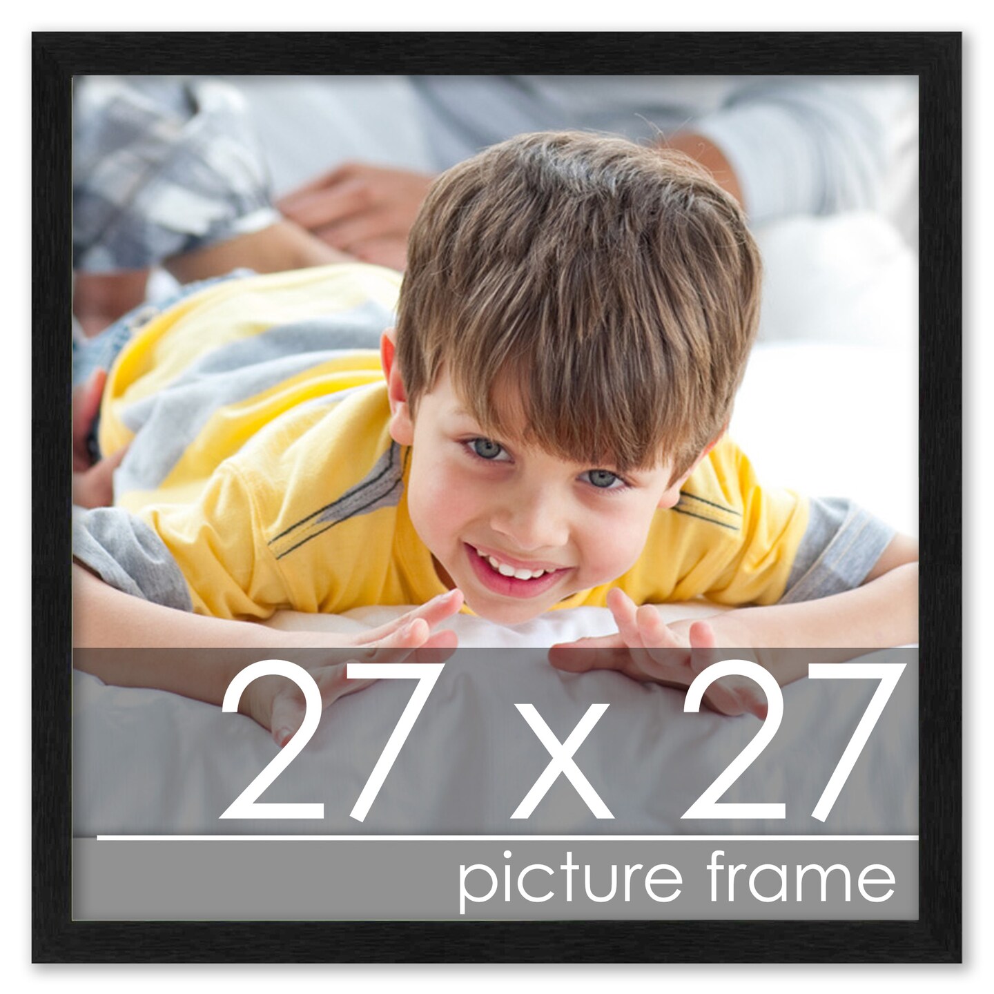 Square Minimalist Grey Picture Frame - UV Acrylic, Foam Board Backing, Hanging Hardware