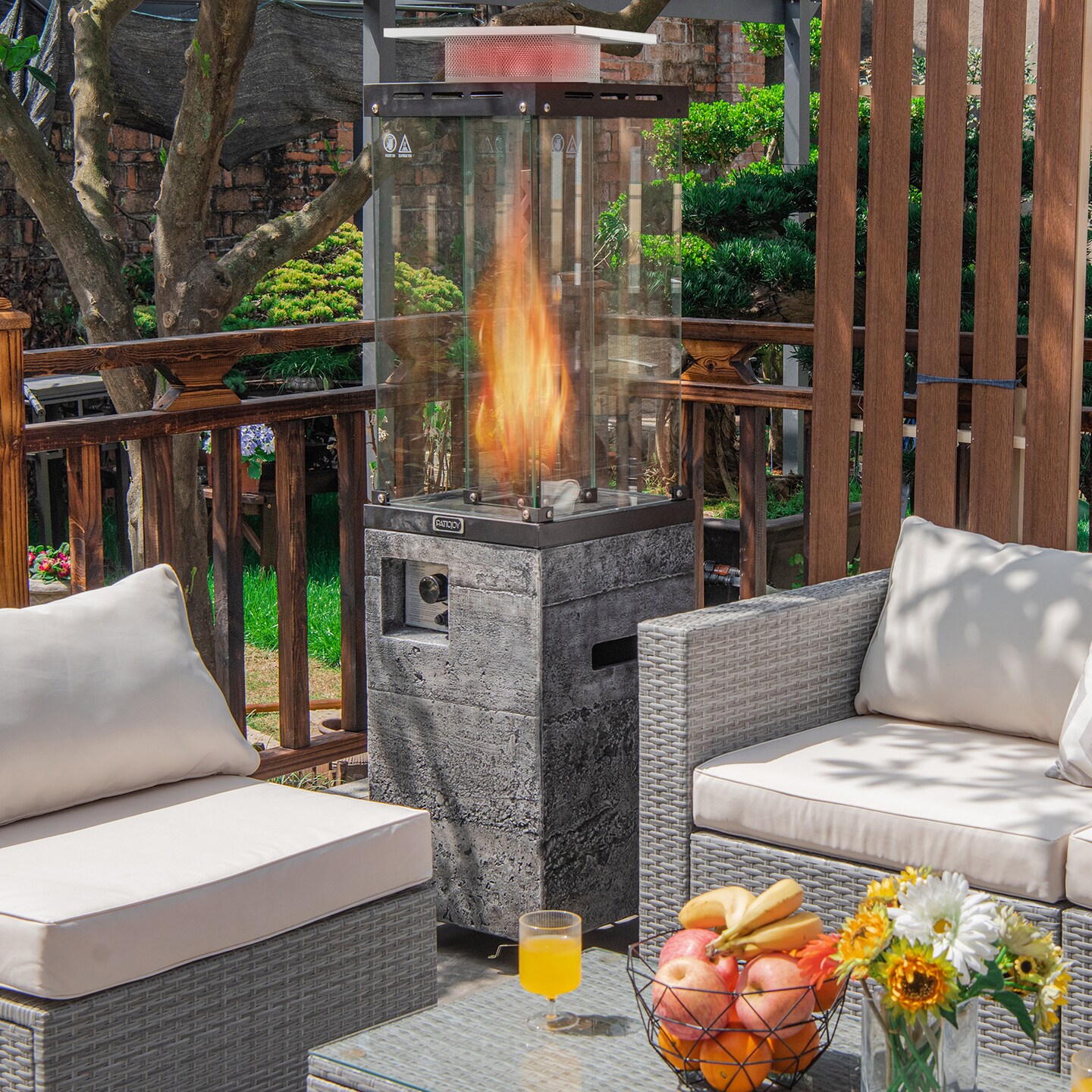 Propane Patio Heater with 41,000 BTU, Wheels and Waterproof Cover