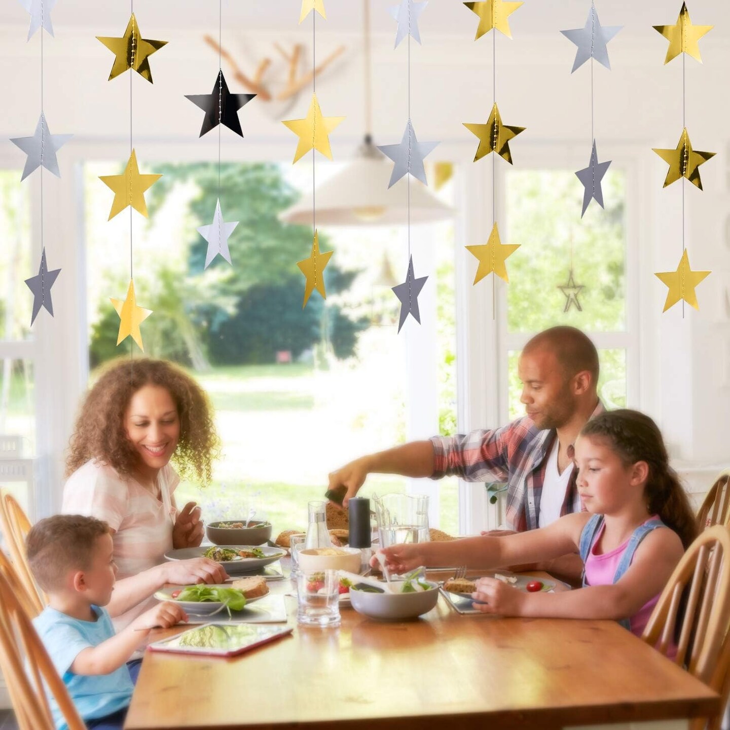 130 Feet Glitter Star Garland Banner party Decoration