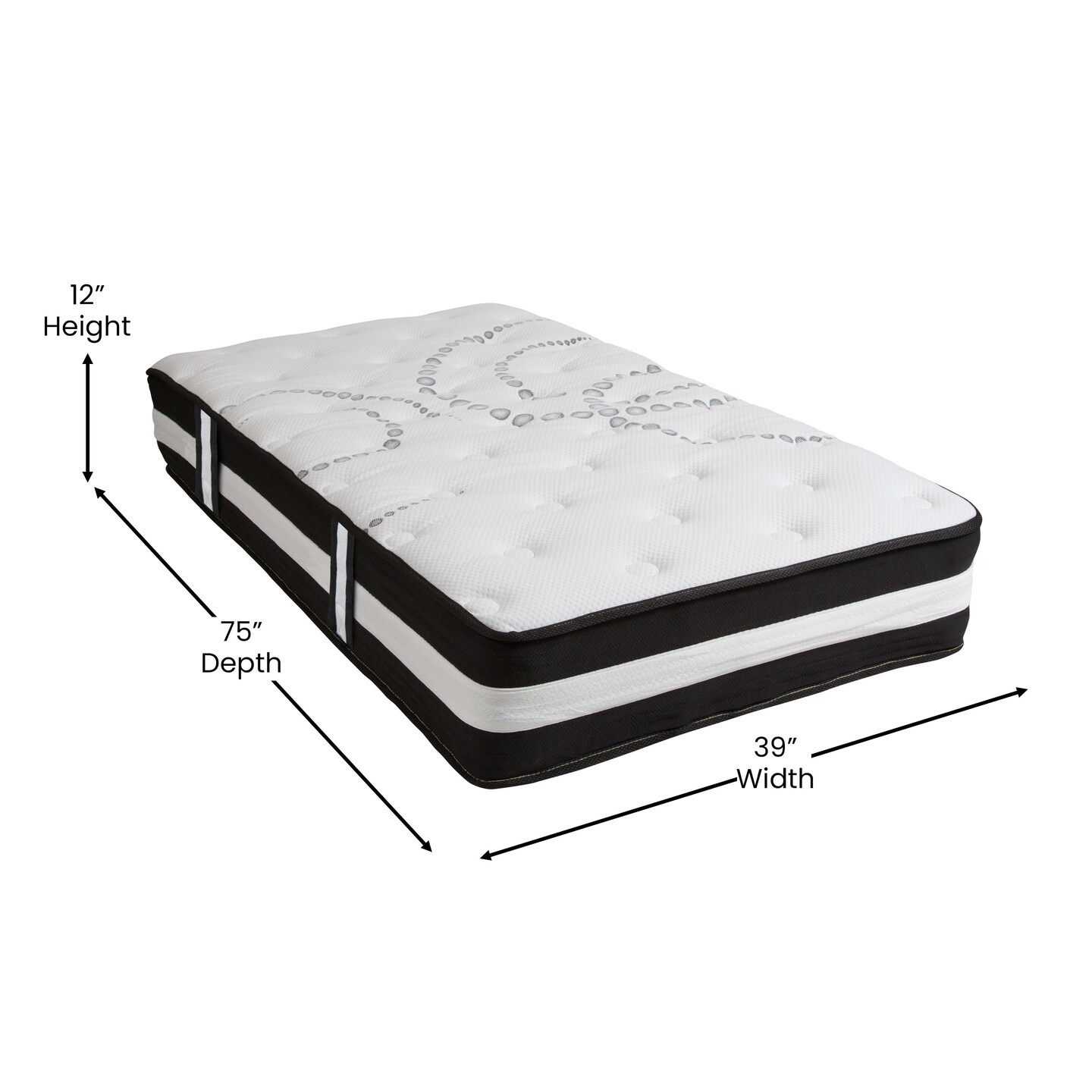 Emma and Oliver 12 Inch CertiPUR-US Certified Hybrid Pocket Spring Mattress, Mattress in a Box - Premium Mattress