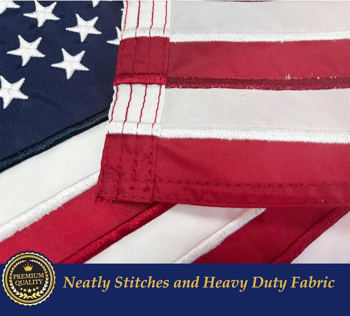 American USA Boat flag 16x24 US Flag - Heavy Duty Outdoor Unite States Flags Embroidered Stars Sewn Stripes with Brass Grommets