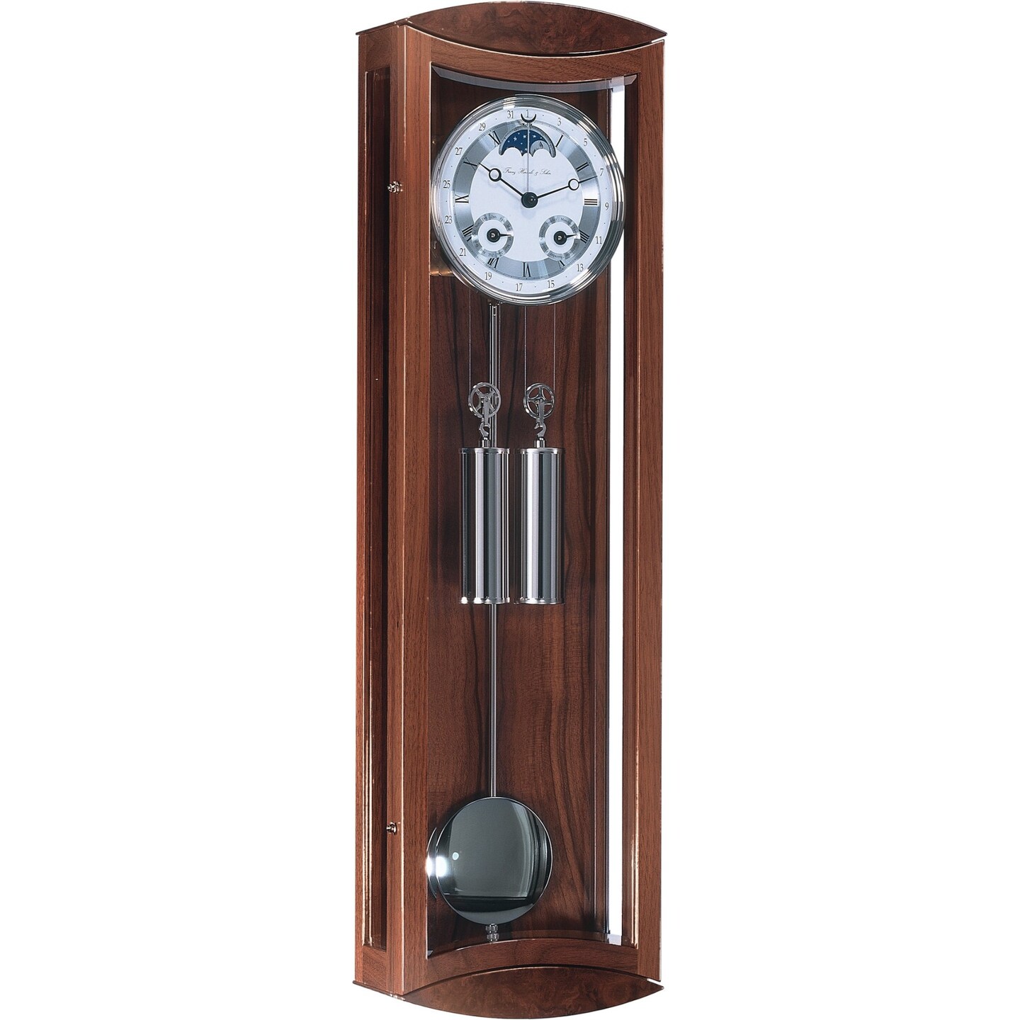 Hermle Rectangular Regulator Pendulum Wall Clock - 31&#x22; - Brown