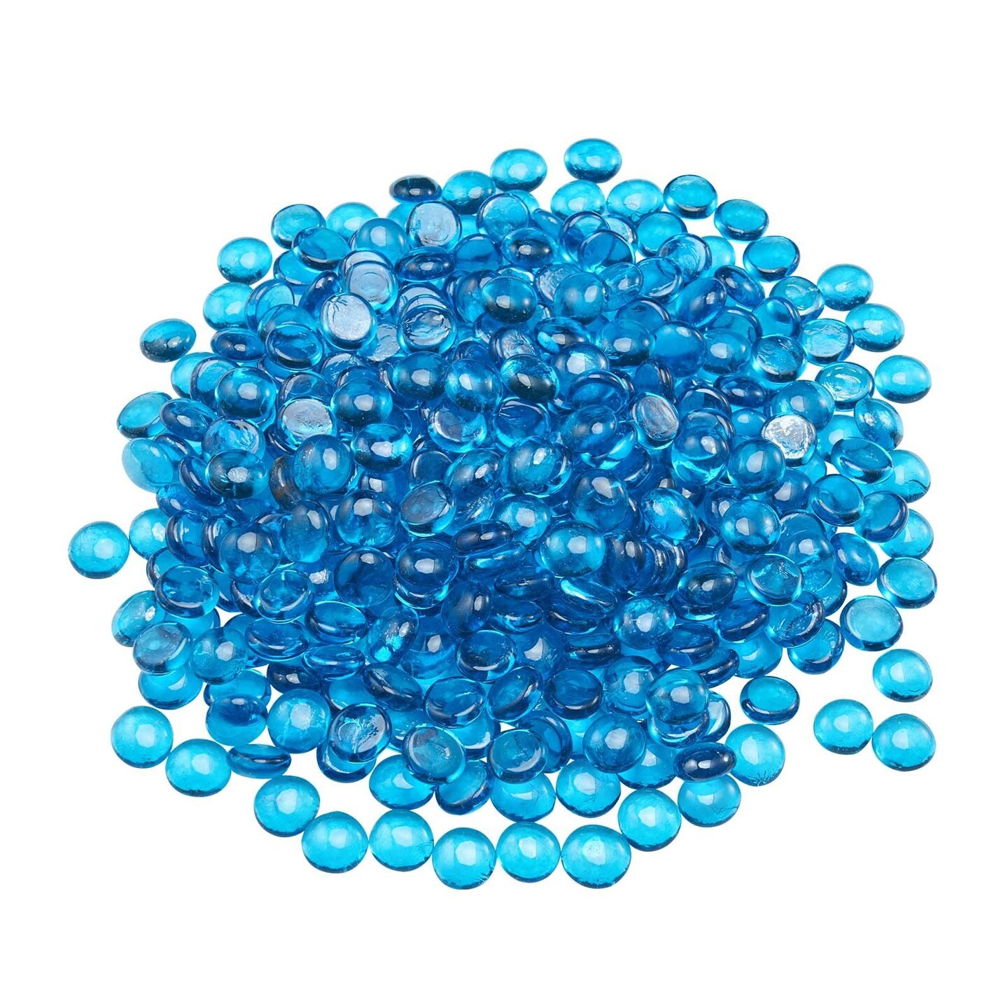 10 LBS Fire Glass 3/4-Inch Fireplace Glass Rocks for Fire Pit Caribbean Blue