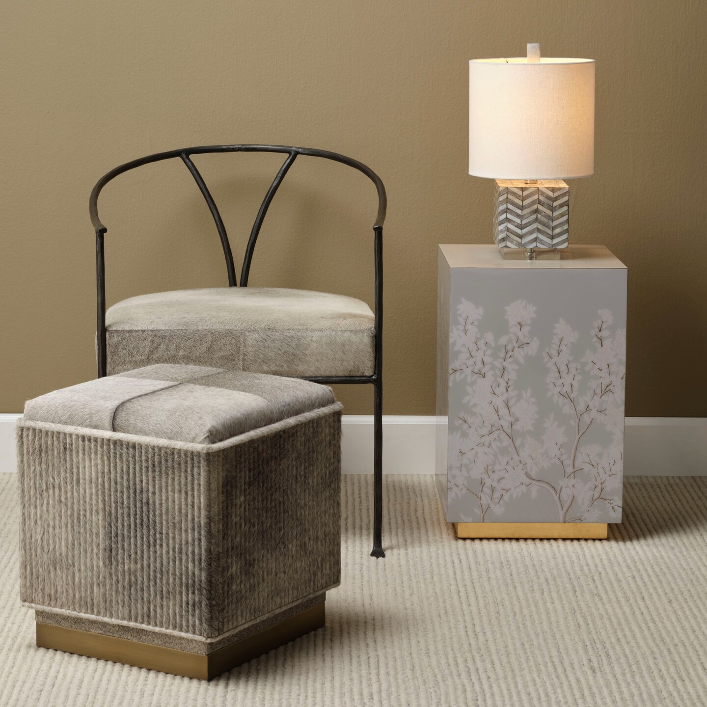 Jamie Young Company Mother of Pearl Table Lamp - 16.5&#x22; - Gray